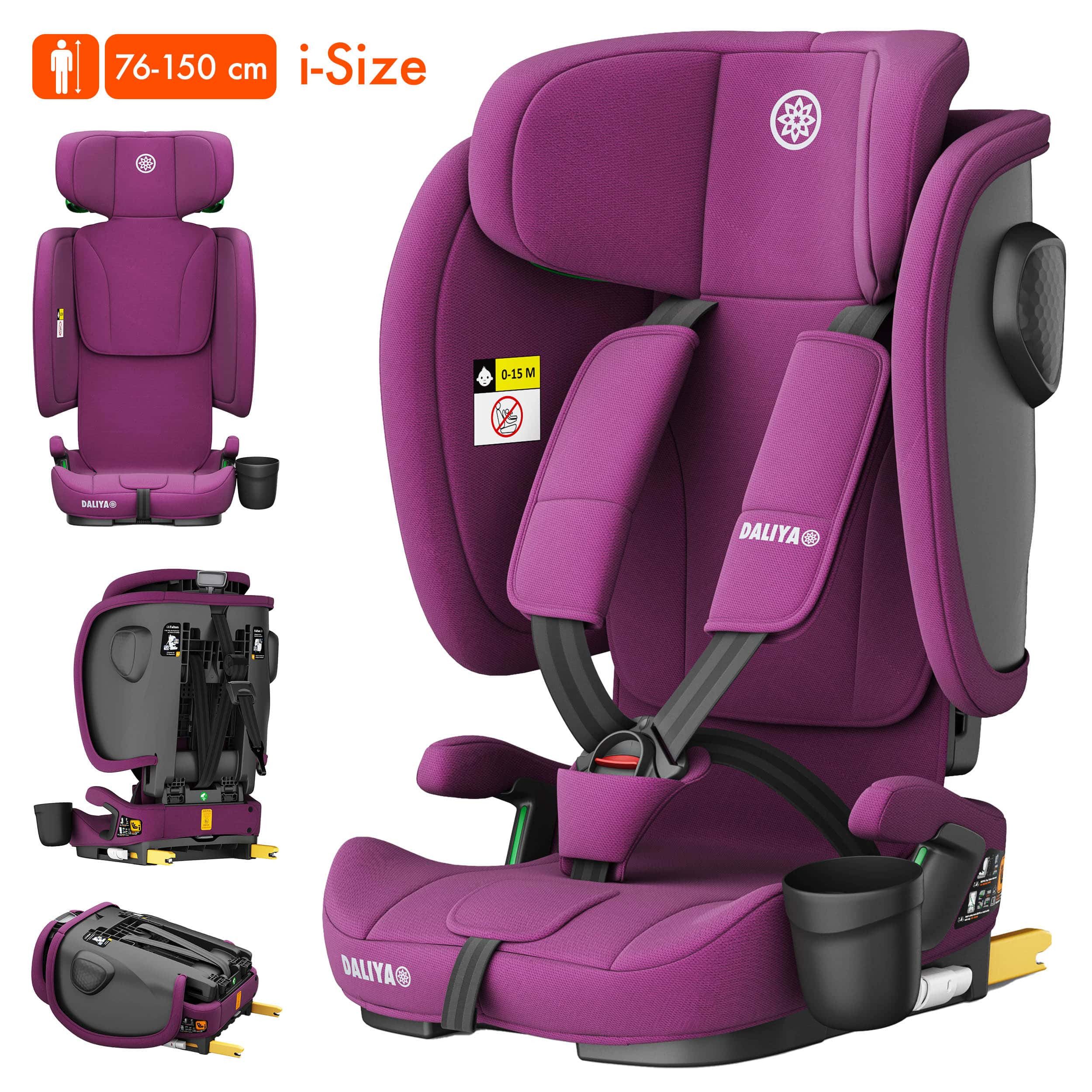 Daliya® Autokindersitz JOYMAX i-Size Auto-Kindersitz, ISOFIX, für Kinder 76-150 cm, 9-36 kg, ab: 1,5 Jahren, bis: 10 Jahre, ab: 76 cm, bis: 150 cm, (3-tlg), ISOFIX, Top Tether, faltbar, verstellbare Kopfstütze und Rückenlehne
