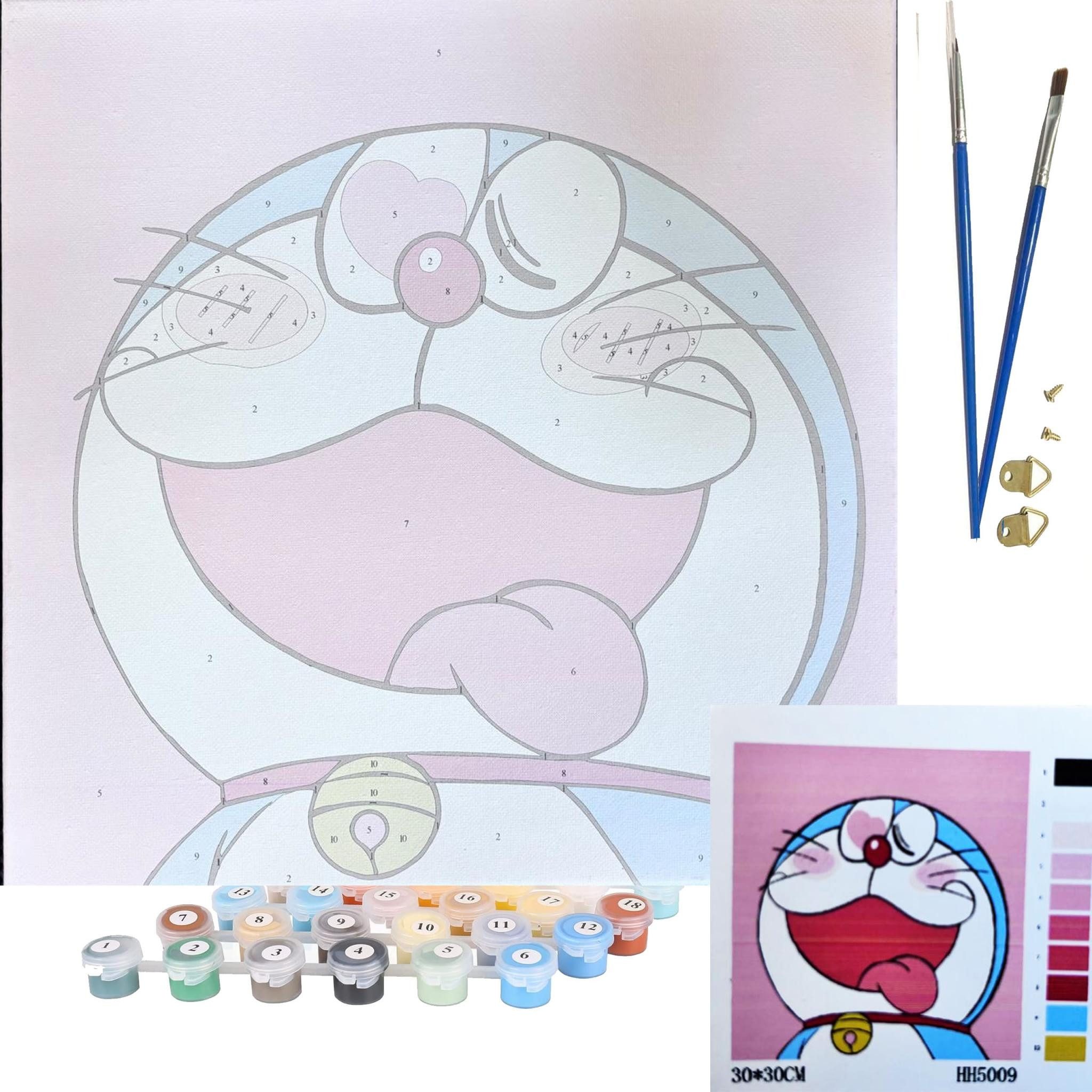LA CUTE Malen nach Zahlen Anime Malset – Kreatives Malen nach Zahlen mit Rahmen 30x30cm (Komplettes Malset: Kreatives Malen nach Zahlen mit Rahmen und Farben, Malen nach Zahlen Set: Leinwand 30x30cm, Acrylfarben, Pinsel, Rahmen), Anime Malset: Hochwertige Leinwand 30x30cm mit Acrylfarben & Rahmen