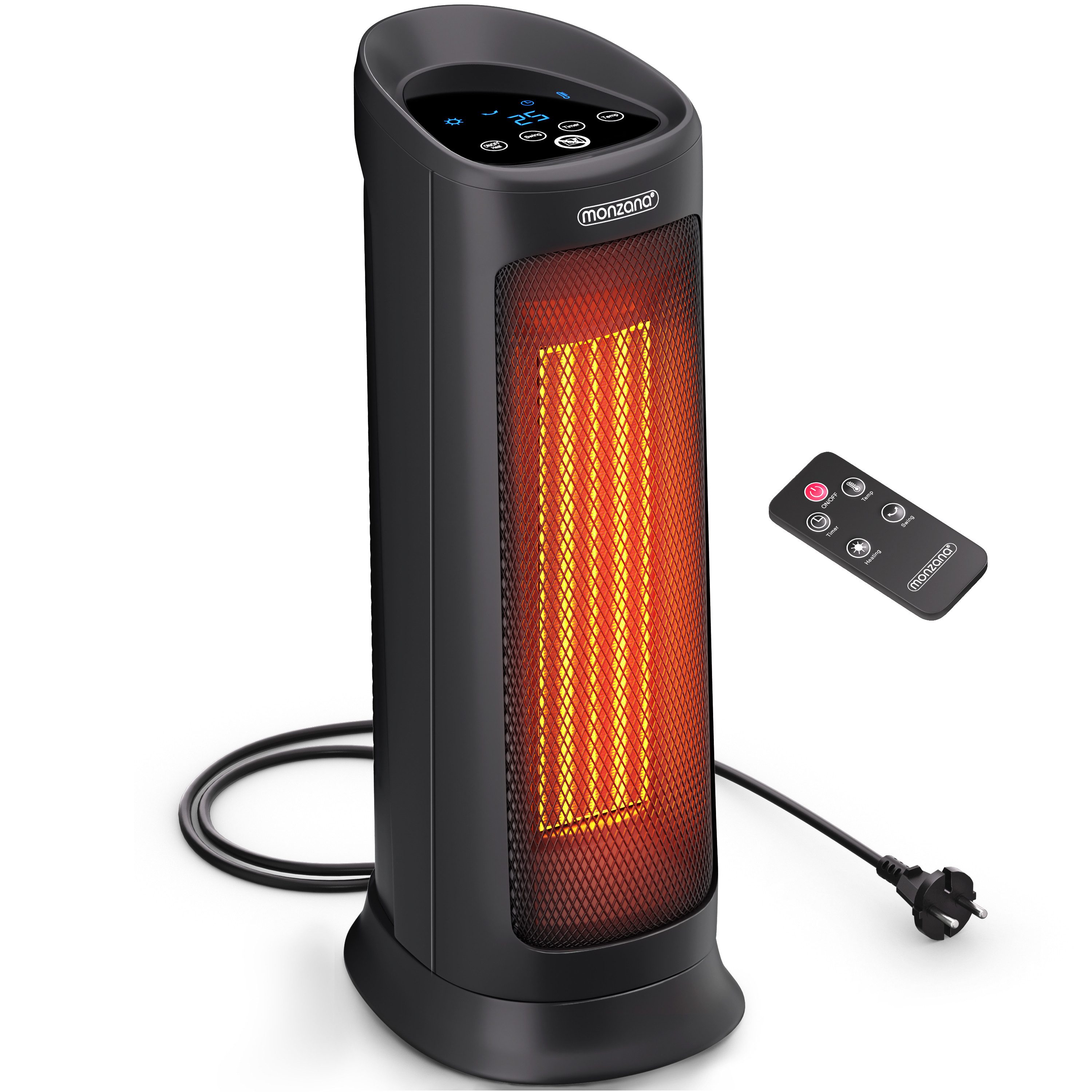 monzana Heizlüfter, 2000 W, Keramik Heizlüfter 2000W 4 Betriebsmodi 15-40°C Energiesparend 120°