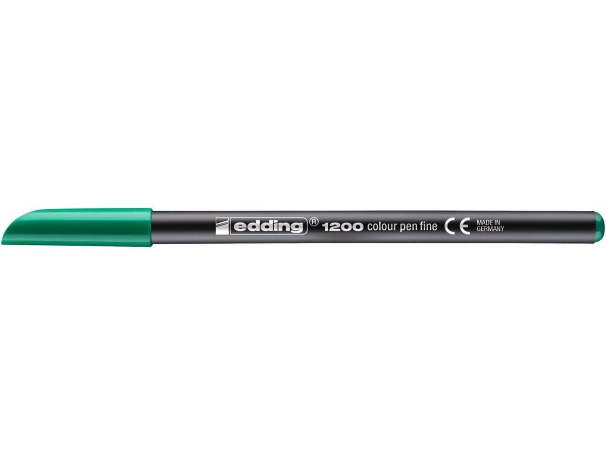 edding Faserstift Fasermaler 1200 Rundspitze 1 mm in Grün, Rundspitze