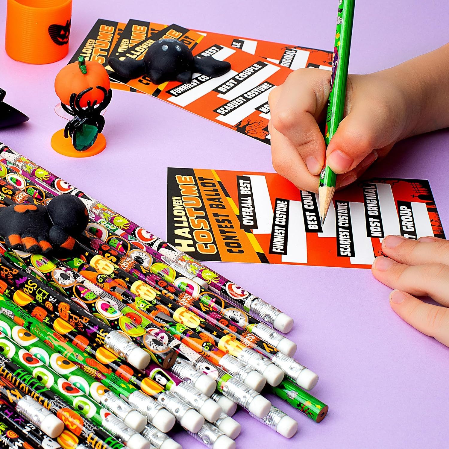 JOYIN Bleistift JOYIN 48 Halloween Bleistifte mit Radiergummi, 12 Designs – Bild 5 von 5