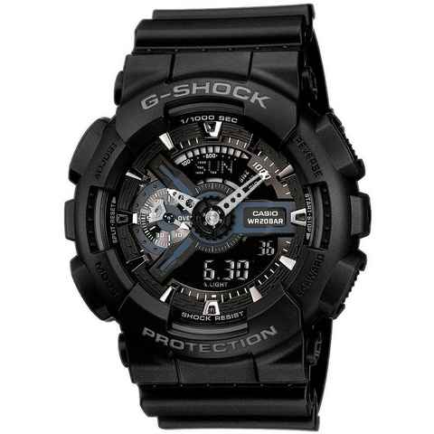 CASIO G-SHOCK Chronograph GA-110-1BER, Quarzuhr, Armbanduhr, Herrenuhr, digital, bis 20 bar wasserdicht