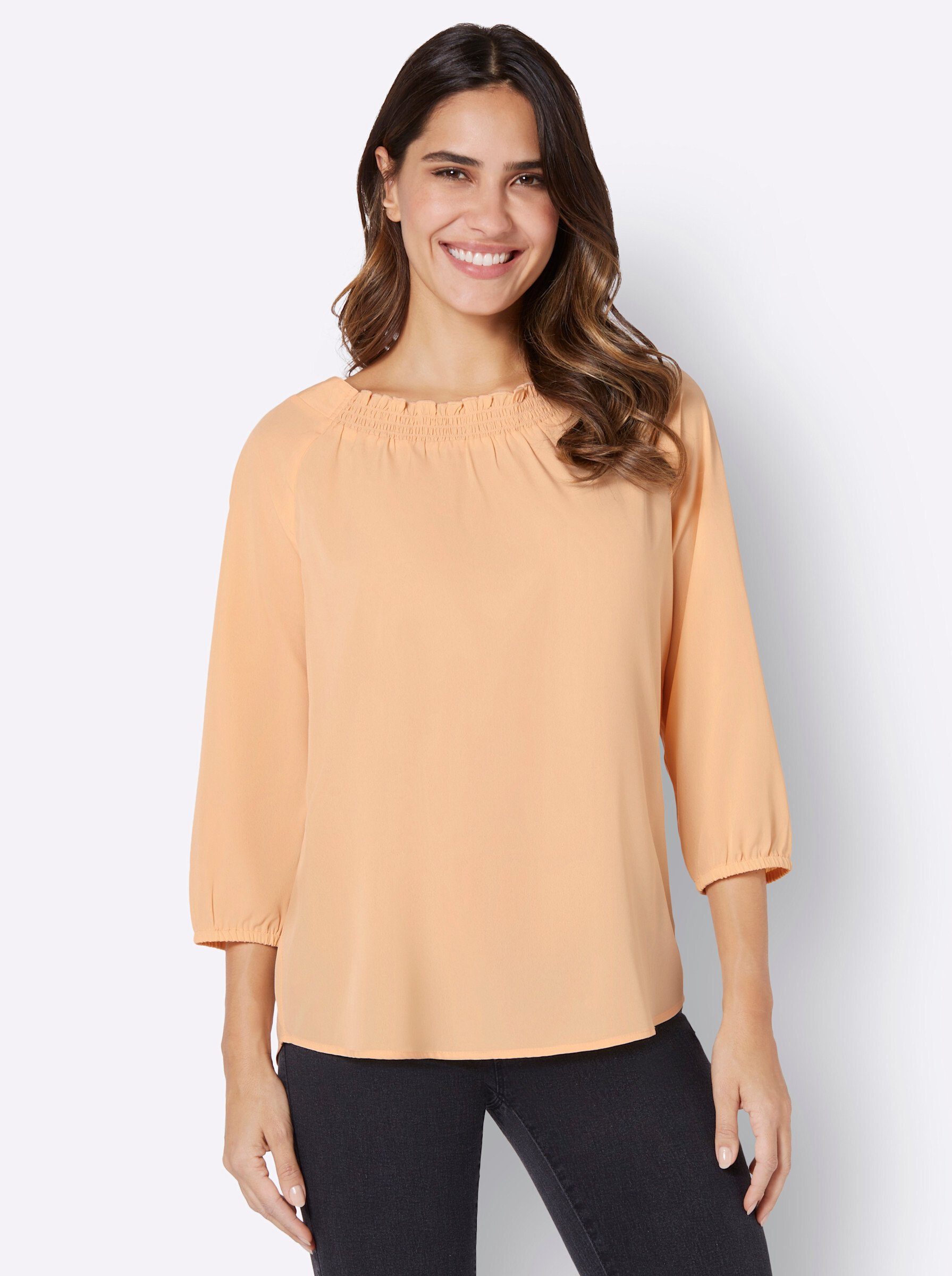 Sieh an! Klassische Bluse apricot