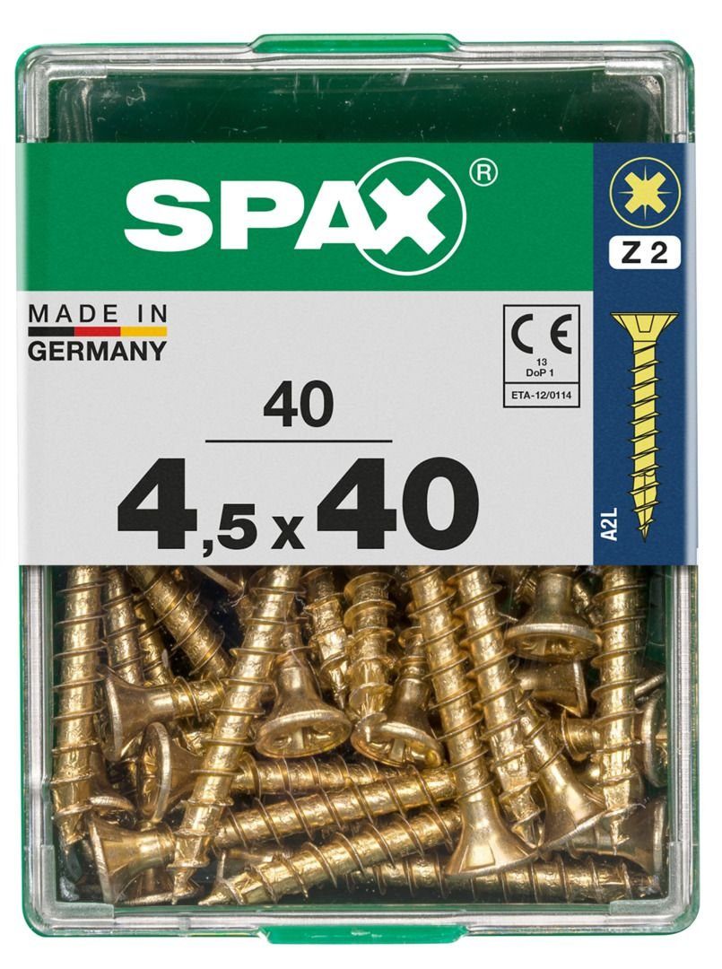 SPAX Holzbauschraube Spax Universalschrauben 4.5 x 40 mm PZ 2 - 40 Stk.