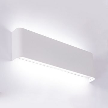 Licht-Erlebnisse Wandleuchte REAGAN, LED, Neutralweiß, LED Up Down Weiß Aluminium 4200 K 810 lm Wohnzimmer