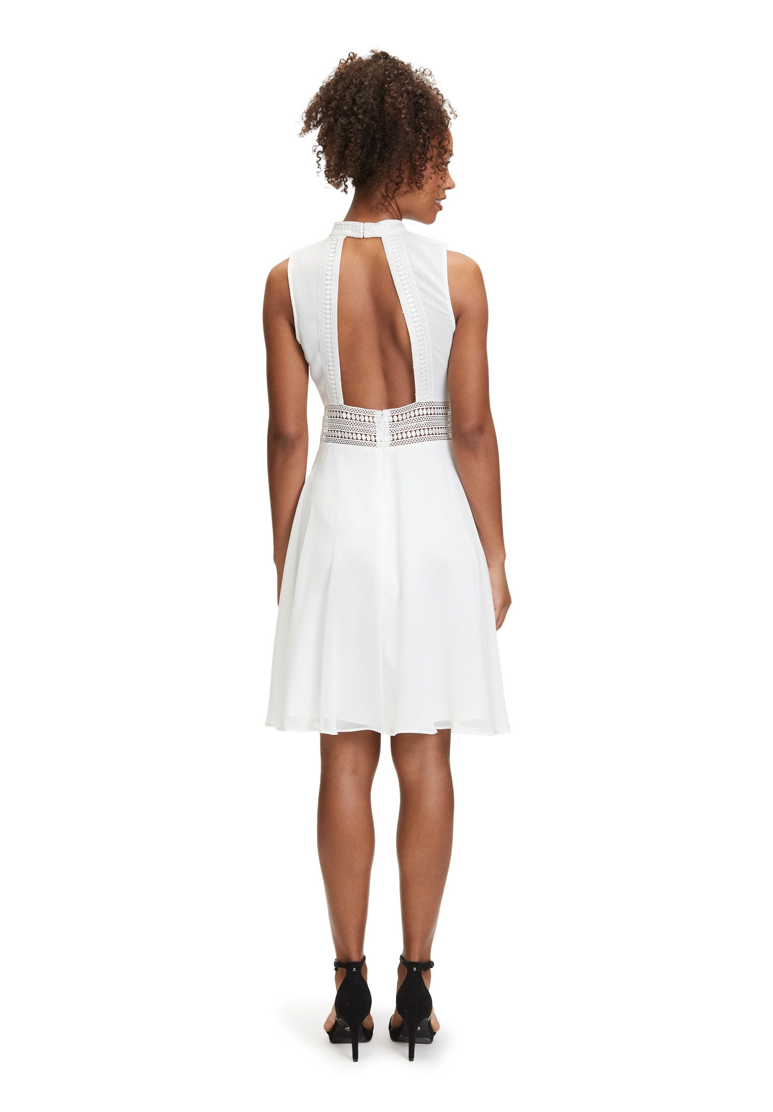 Vera Mont Cocktailkleid Damen mit Spitzeneinsatz Aufgesteppte Bänder