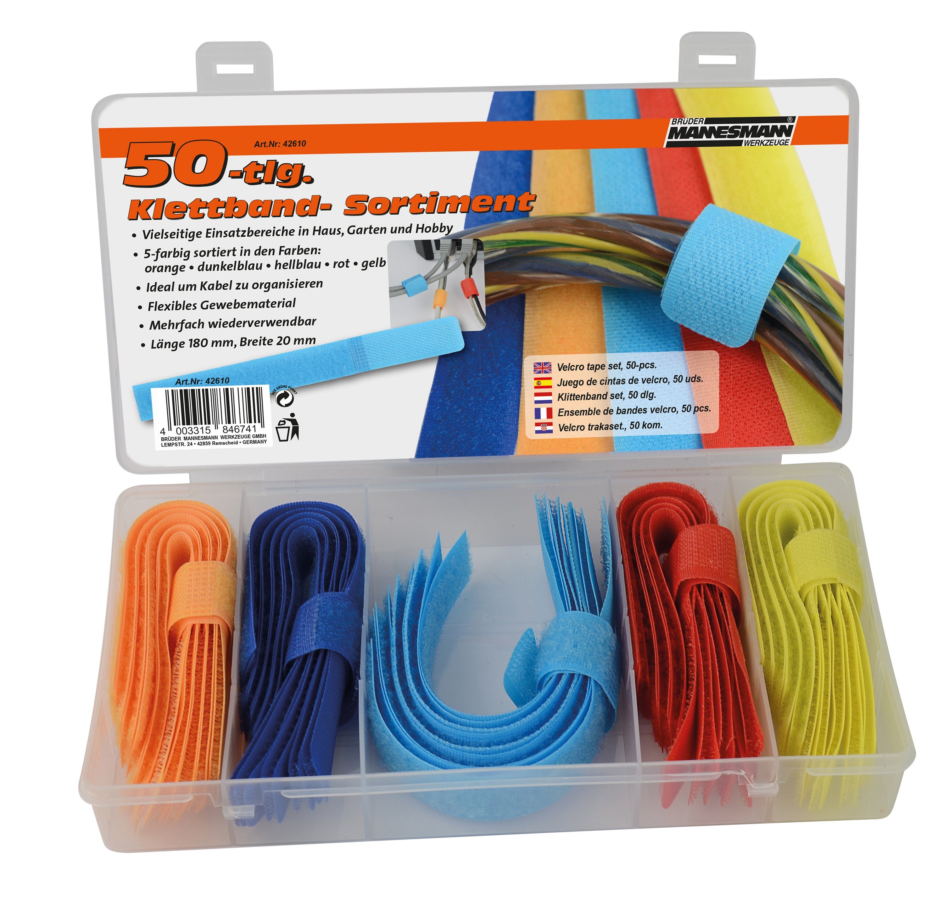 Kabelbinder Klettband Set 50-tlg.