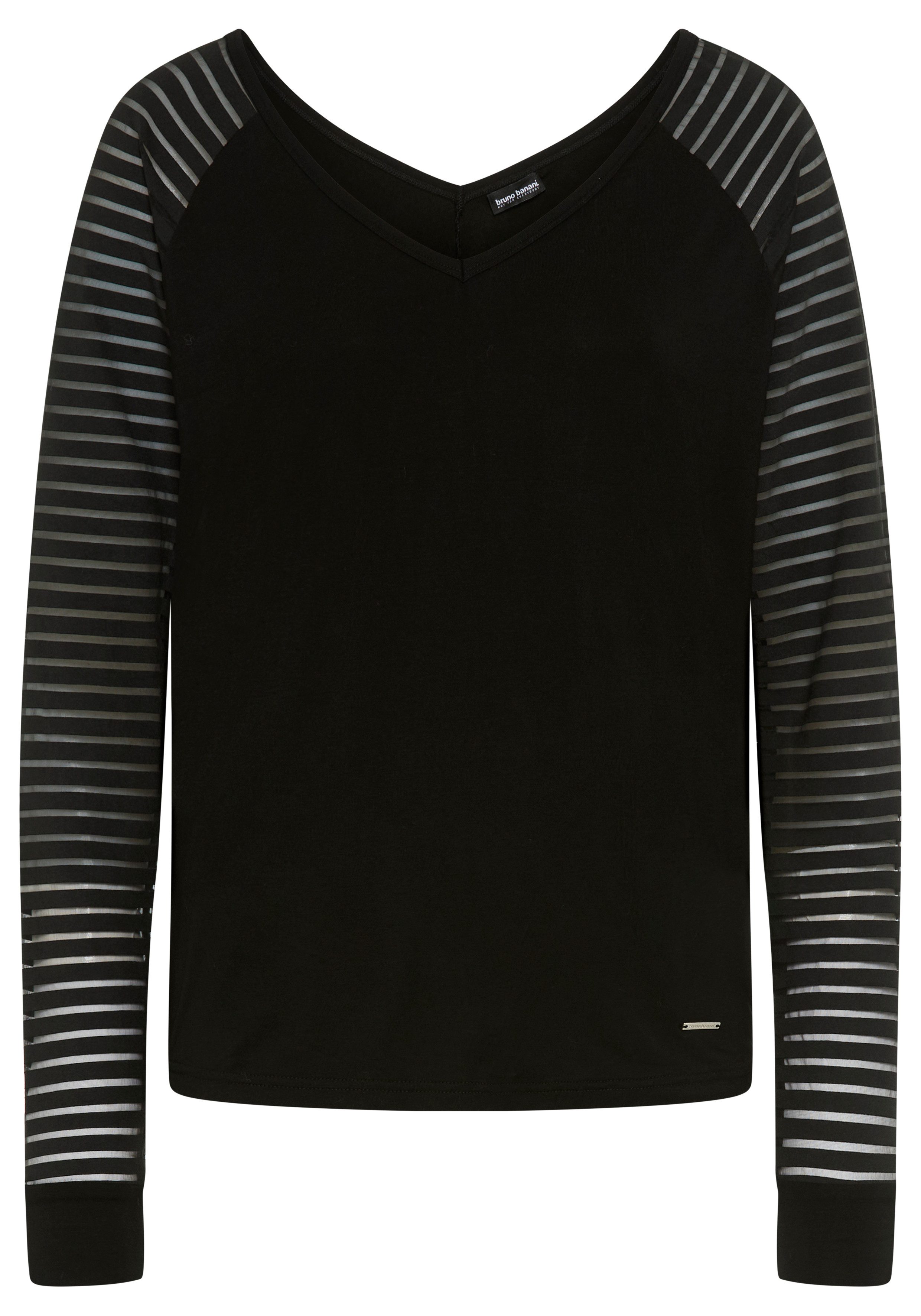 Bruno Banani V-Shirt mit Mesh-Streifen im Ärmel