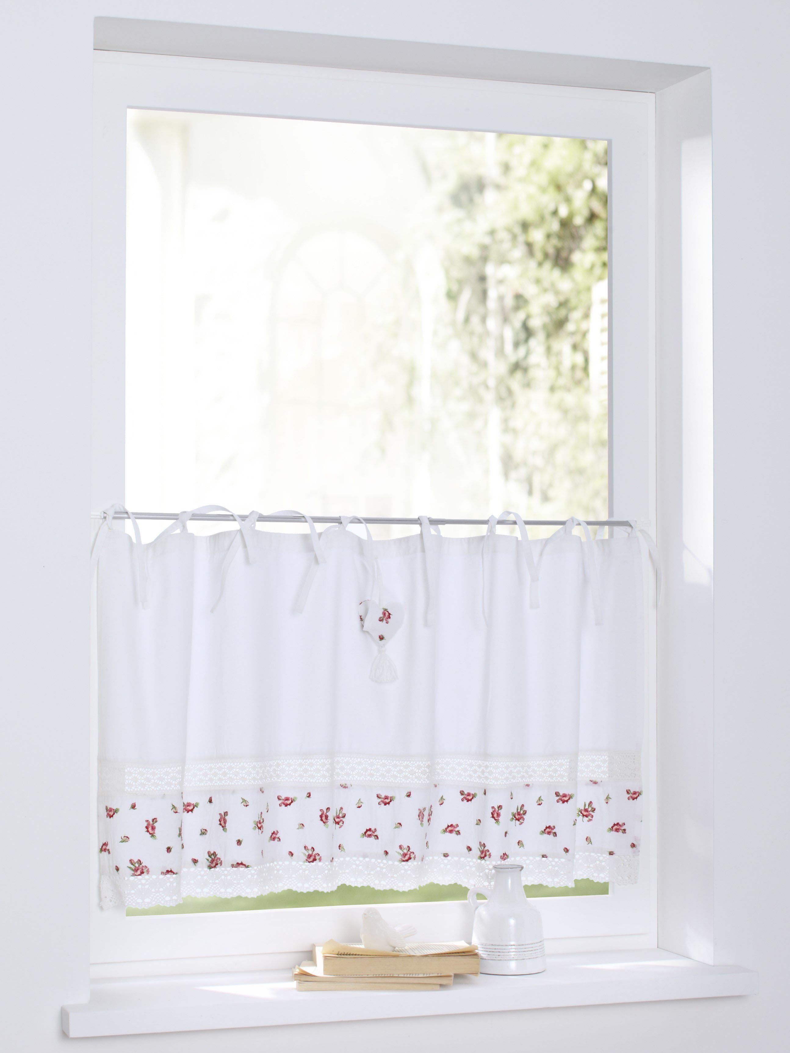 Kutti Scheibengardine Lavie (1 St), Bindebänder, blickdicht, Kurzgardine, B günstig online kaufen