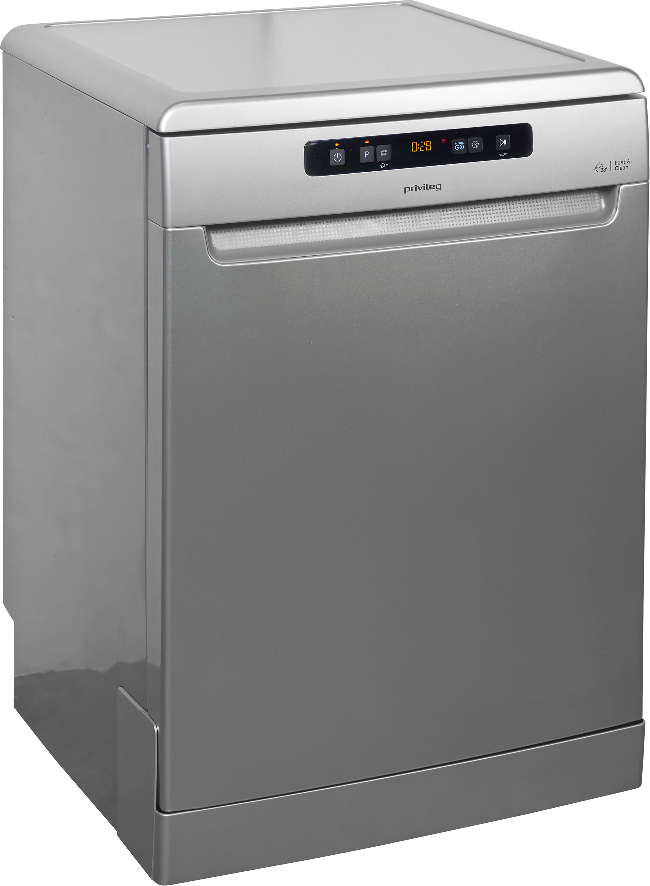 Privileg Standgeschirrspüler P0F ECO D541 S, 14 Maßgedecke, Fast&Clean 28’ – das effektive Reinigungsprogramm unter 28 Minuten