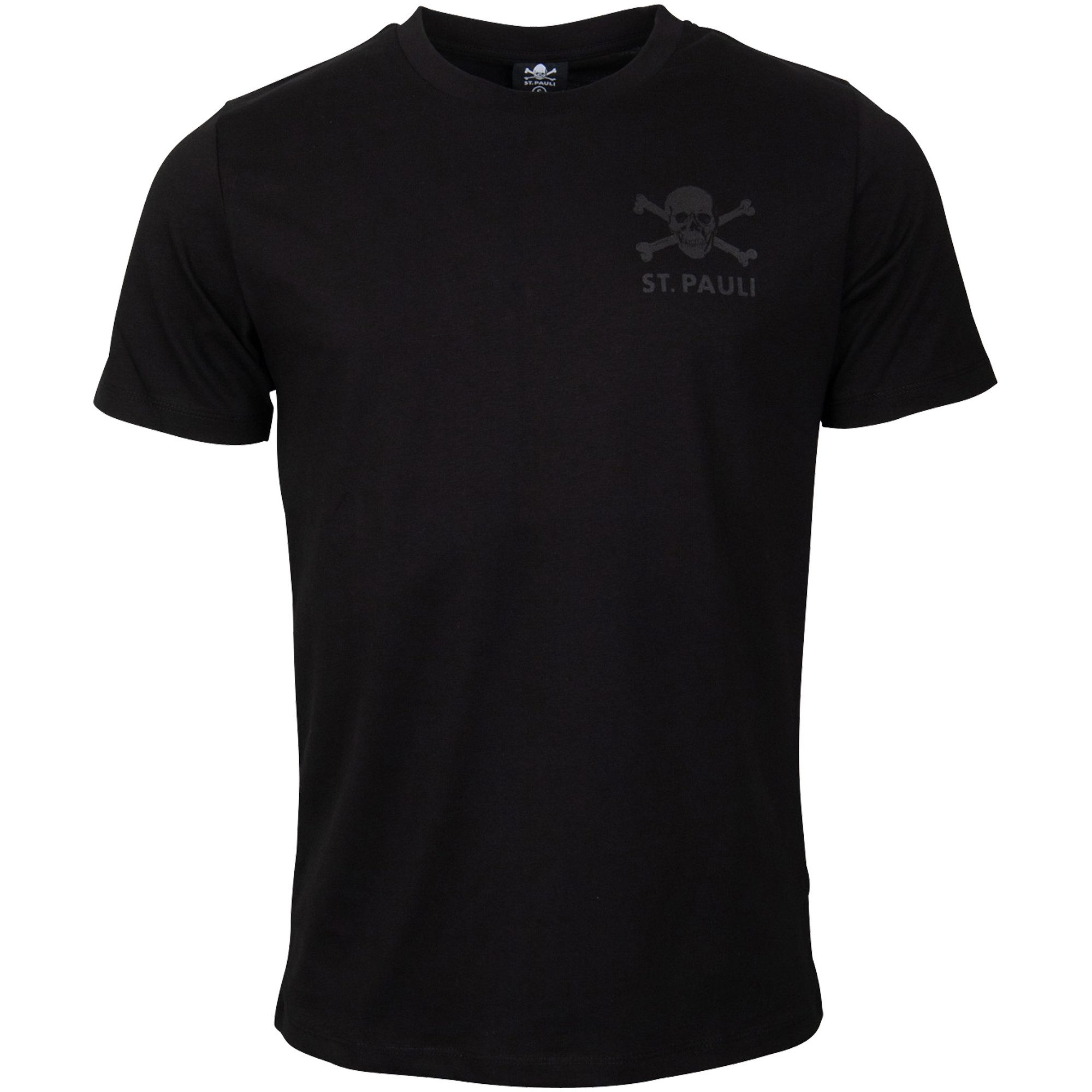 FC St. Pauli T-Shirt FC St. Pauli - T-Shirt All Black Totenkopf - schwarz