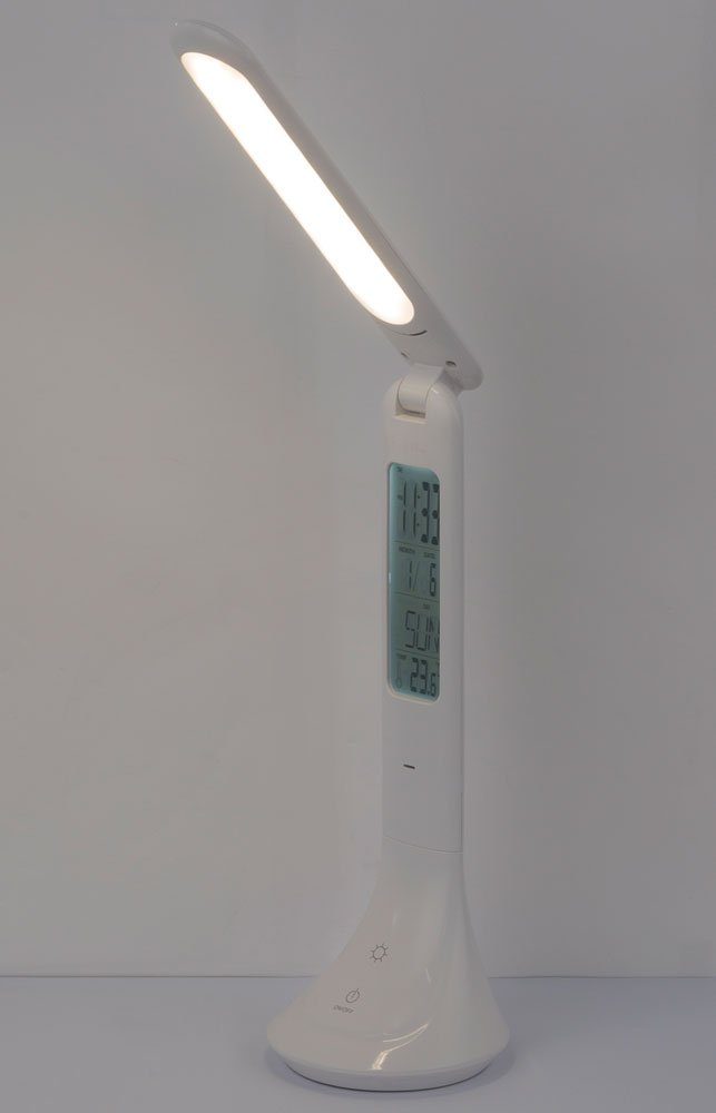 LED Temperatur Dimmer Zimmer Lampe Uhr fest Leuchte Touch LED-Leuchtmittel verbaut, Neutralweiß, Tisch Arbeits etc-shop Schreibtischlampe,