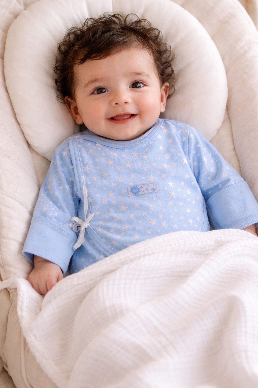 La Bortini Wickelshirt Baby Hemdchen Wickelhemdchen mit Kratzschutz Shirt in Rosa Blau aus reiner Baumwolle, 44 50 56 Langamrshirt Erstlingsshirt