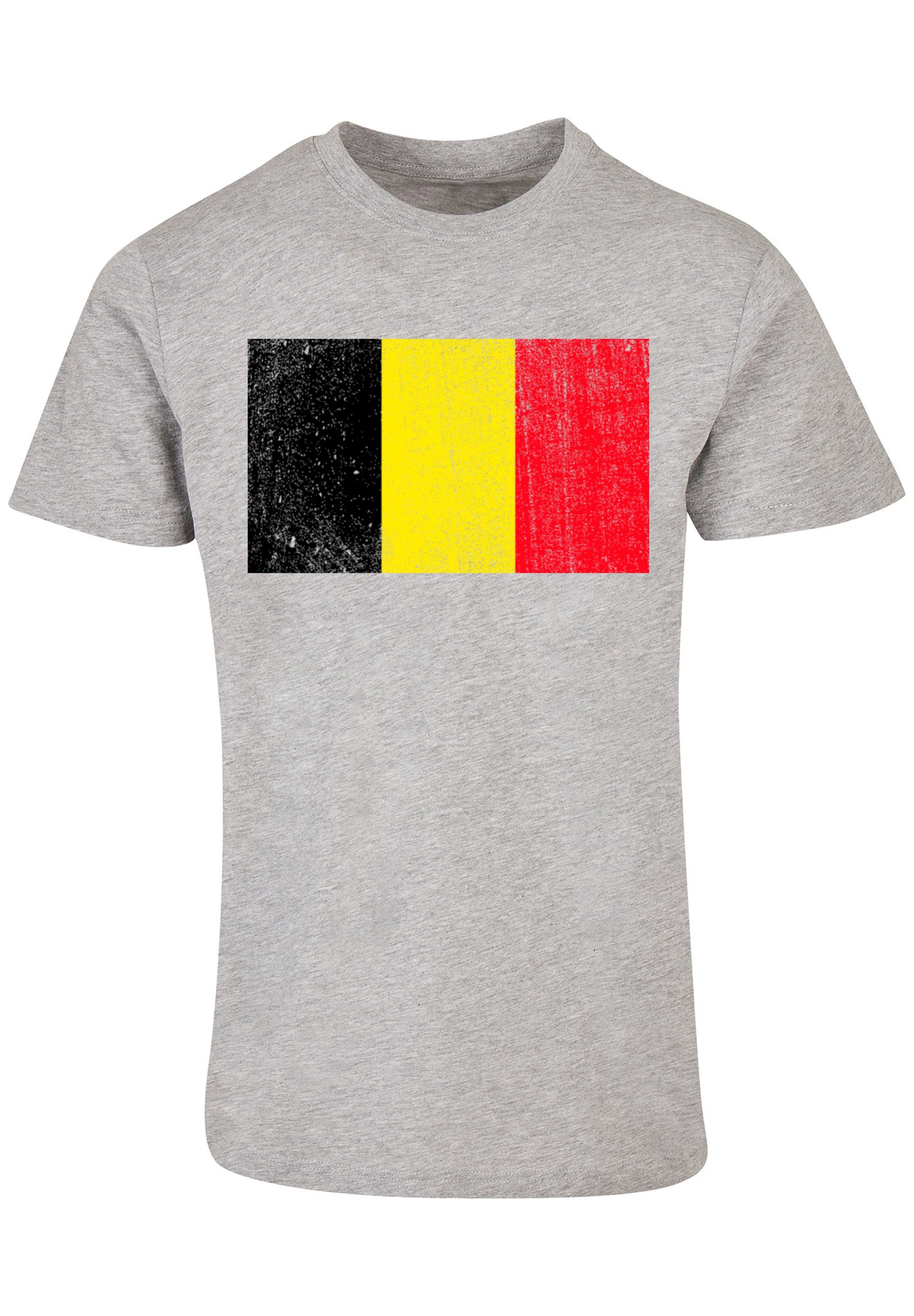 Belgien F4NT4STIC Belgium Flagge Print heather T-Shirt grey