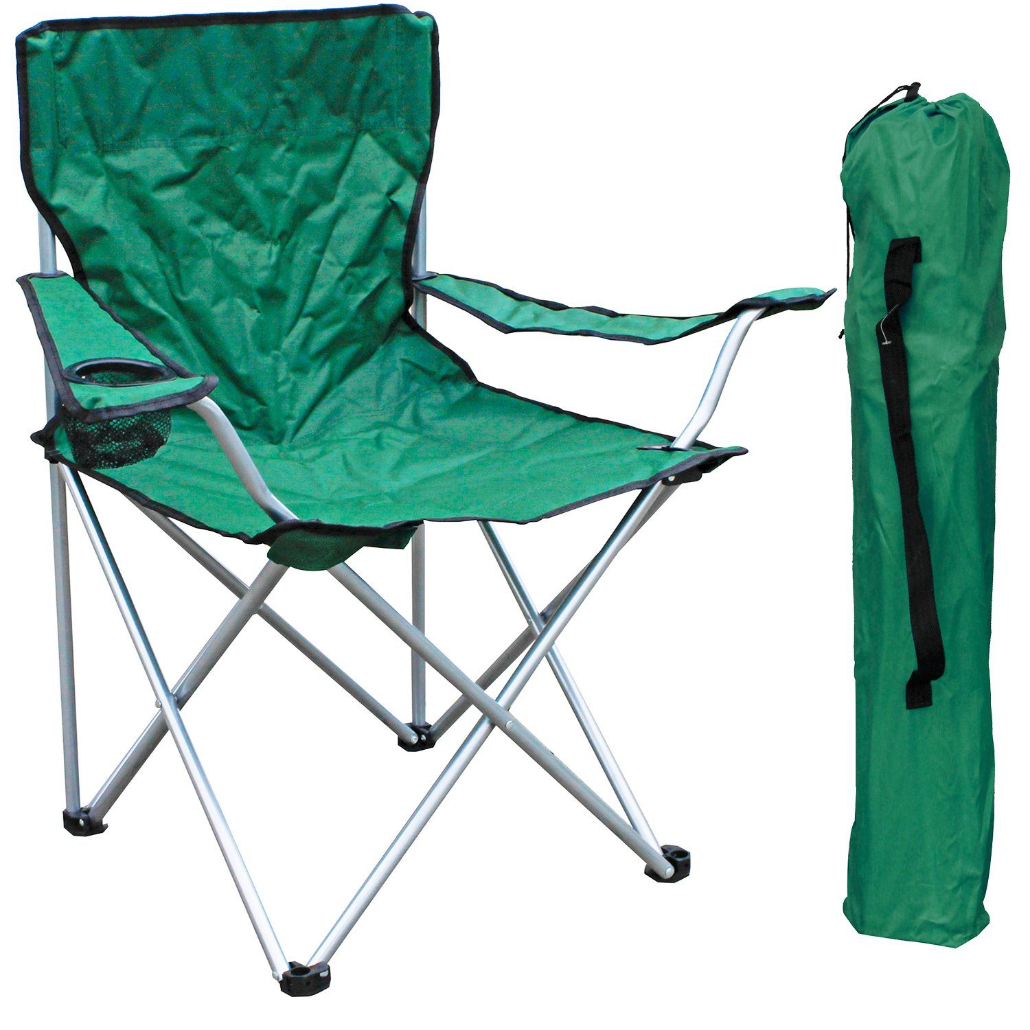 5-teiliges 4x Stuhl inkl. Campingmöbel Set Tisch 1x Grün Tasche + Essgruppe Mojawo