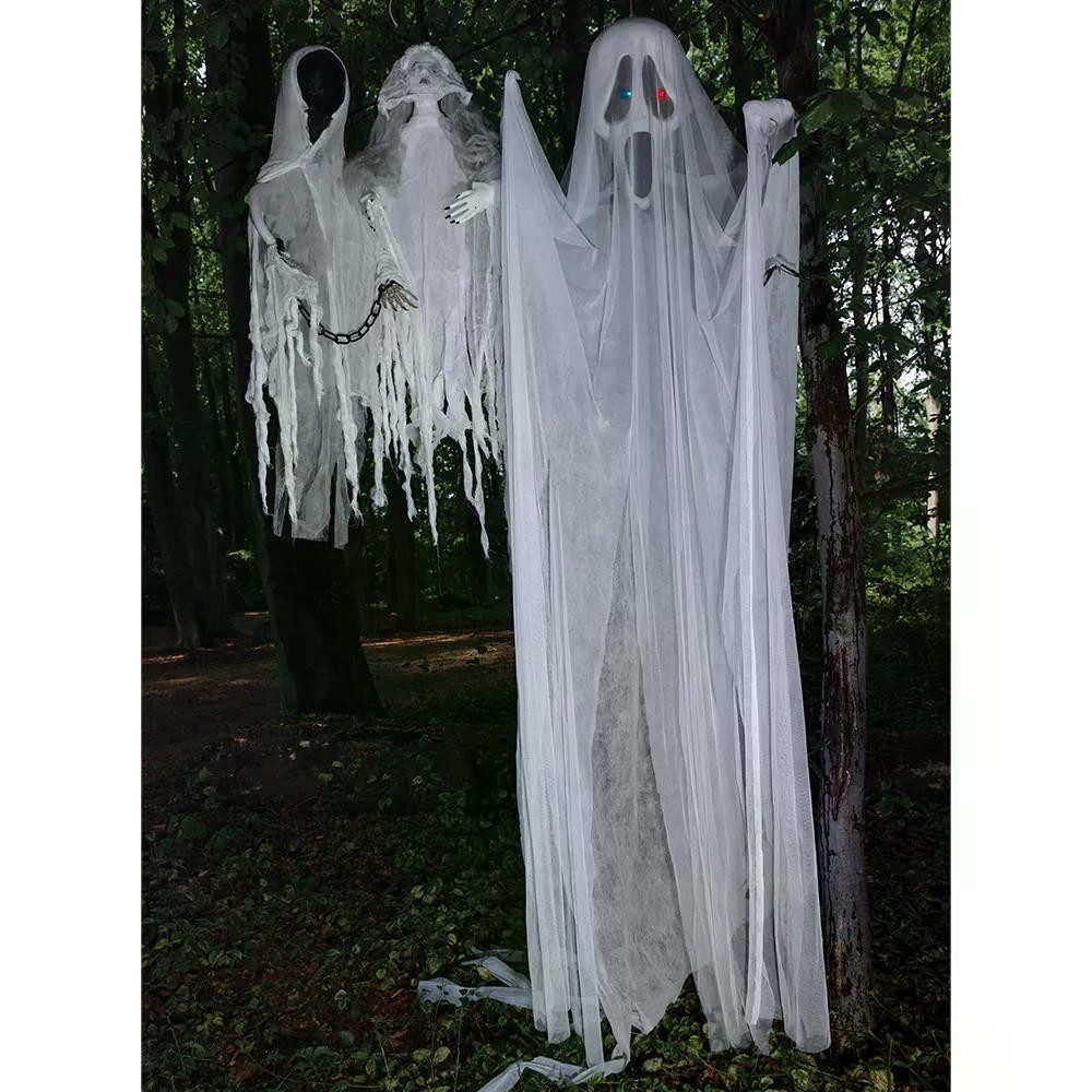 Boland Hängedekoration Gesichtsloser Geist 100 cm Halloween-Deko mit Kette, Ideal für Halloween-Partys, Garten und Eingangsbereiche