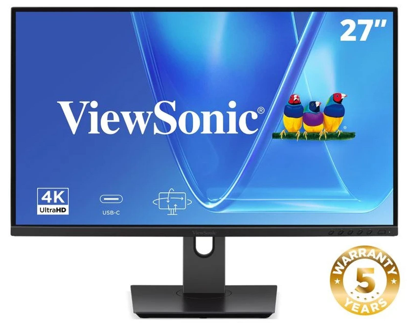 Viewsonic VG Series VG2719U-4K Computerbildschirm 68,6 cm (27) 3840 x 2160 P... TFT-Monitor (3840 x 2160 px, 4K Ultra HD, 4 ms Reaktionszeit, 60 Hz, IPS, Lautsprecher, HDR, Pivot, Höhenverstellbar)