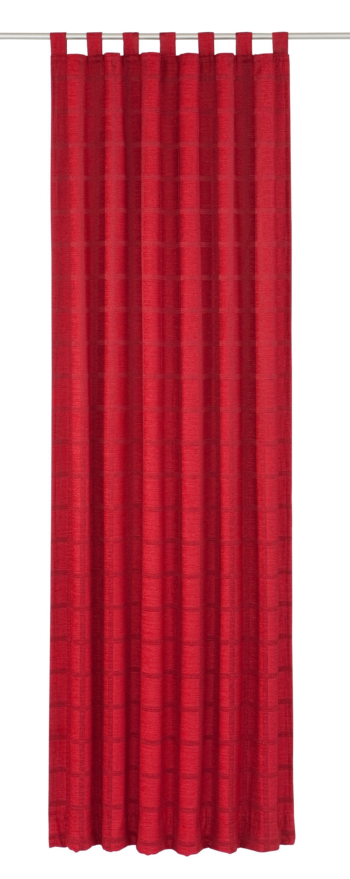 Vorhang Toco-Karo, rot Chenille St), (1 blickdicht, Wirth, Schlaufen