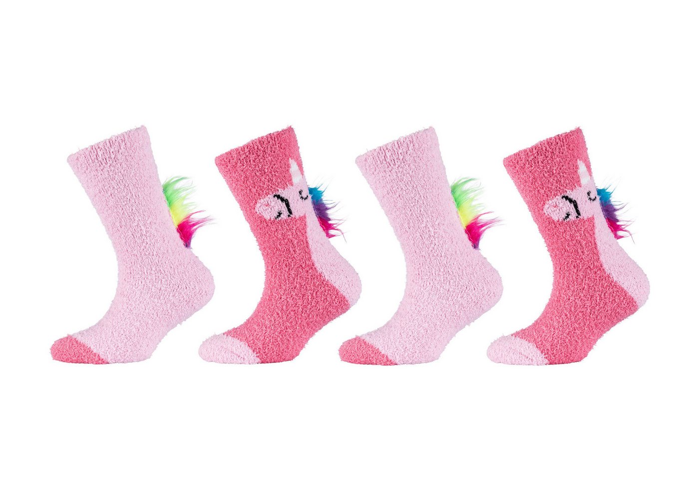 Camano Socken COSY FANCY APPLICATION SOCKS (4-Paar) mit elastischem Bund
