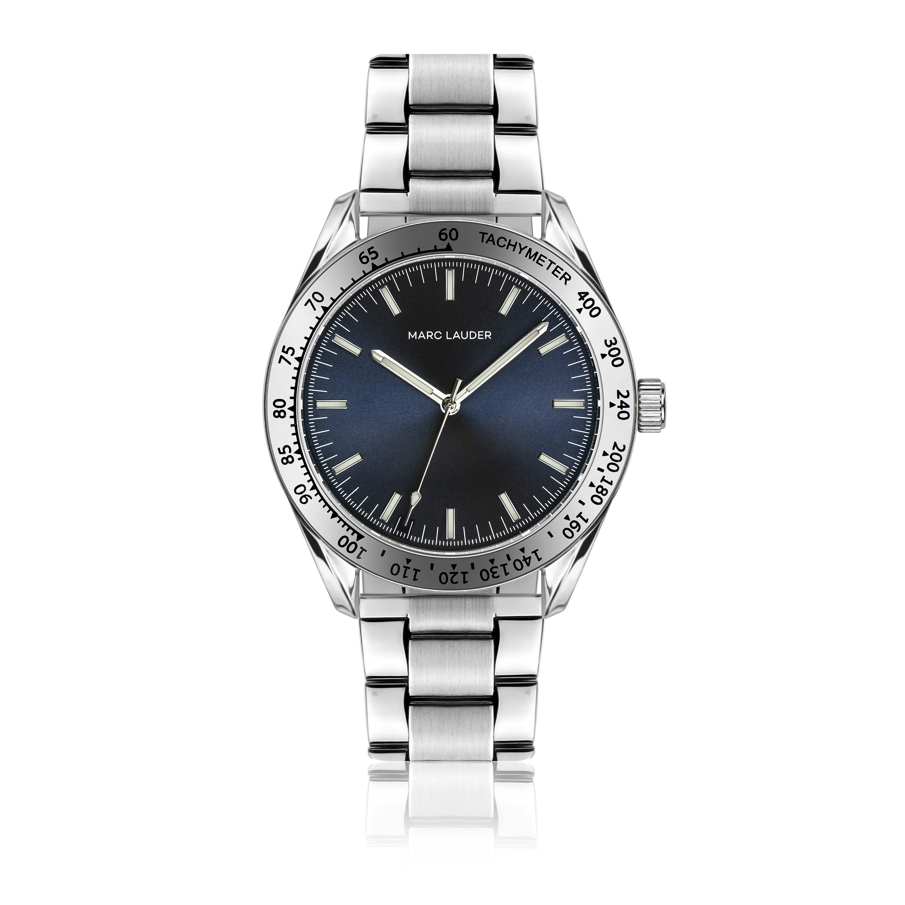 MARC LAUDER Quarzuhr MD7-B090S Helsinki Blue Sunray Stainless steel