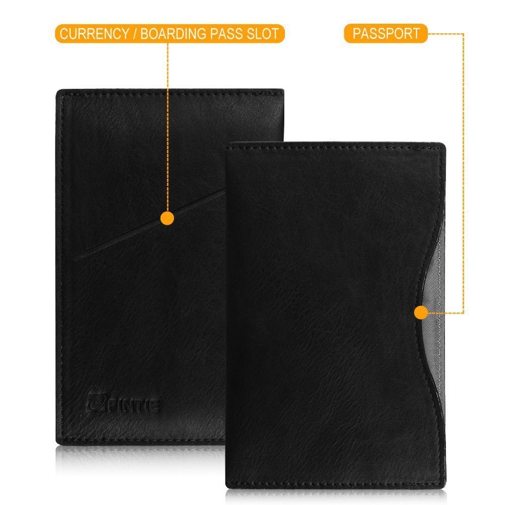 Fintie Geldbörse Reisepasshülle/Impfpass Hülle - Ultra Schlank Reisepass Schutzhülle, Premium Kunstleder Passhülle Impfausweis Brieftasche mit RFID Blockier