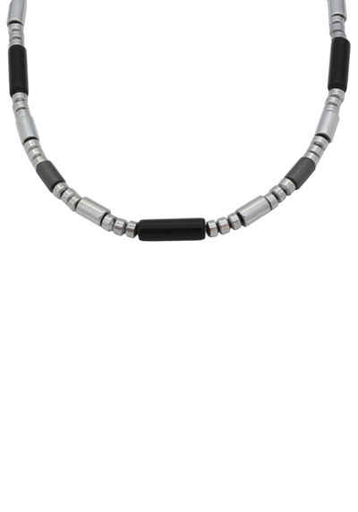 Firetti Collier Schmuck Geschenk Halsschmuck Halskette Steinkette Edelstein Hämatit, Made in Germany - mit Onyx, Hämatit