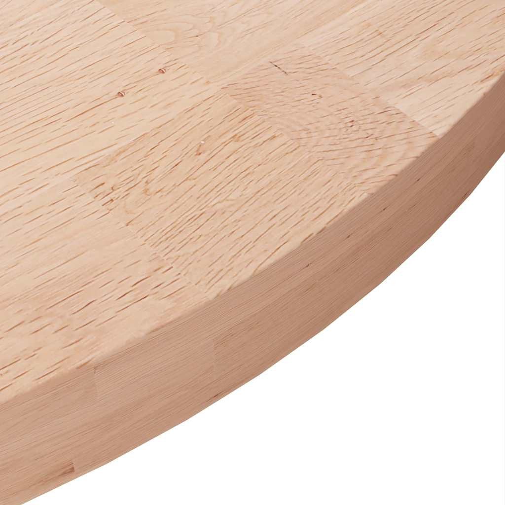 vidaXL Tischplatte Runde Tischplatte Ø80x4 cm Unbehandeltes Massivholz Eiche (1 St)