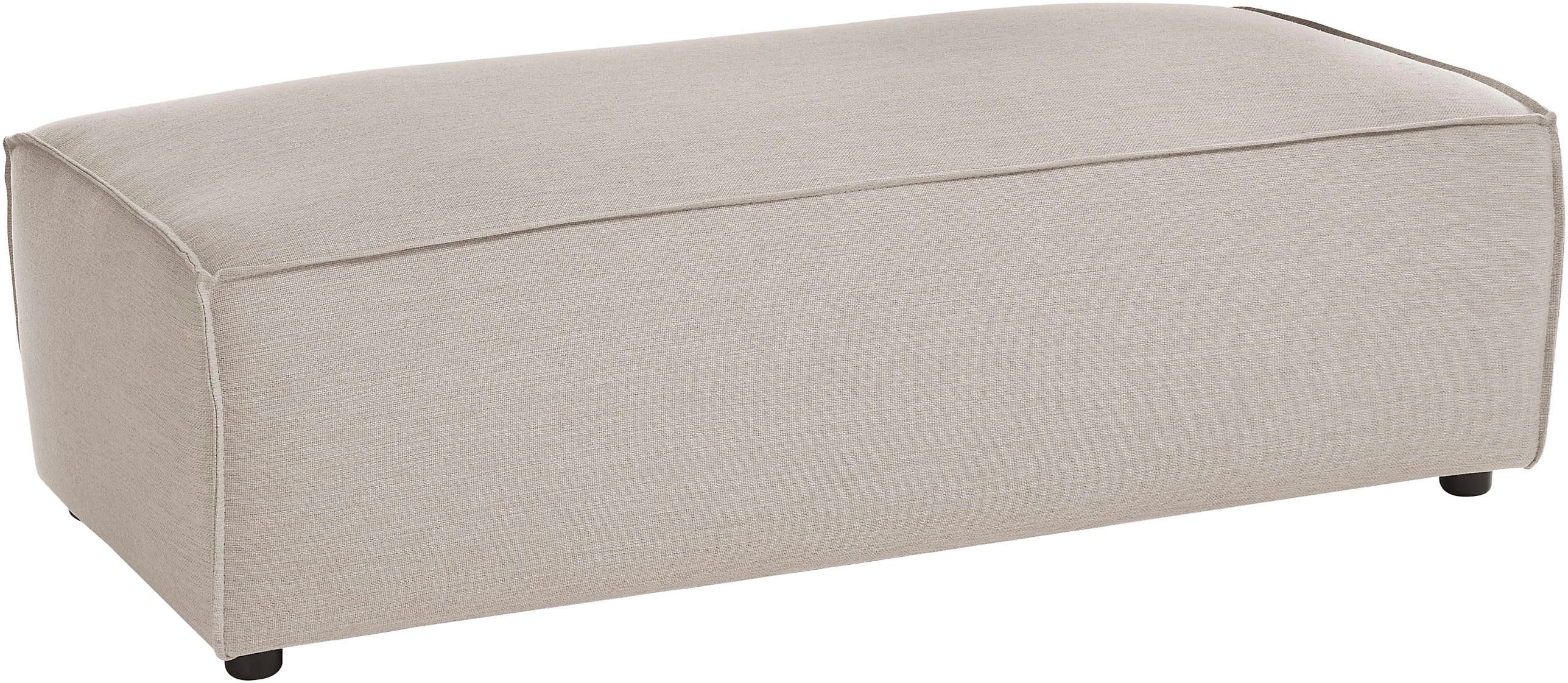 OTTO home Hocker NEU: SHERWOOD XXL, Polsterhocker, Cord, Webstoff, rechteckig, bequemer Sitzkomfort, 130/60/44 cm, Krokodilverbinder