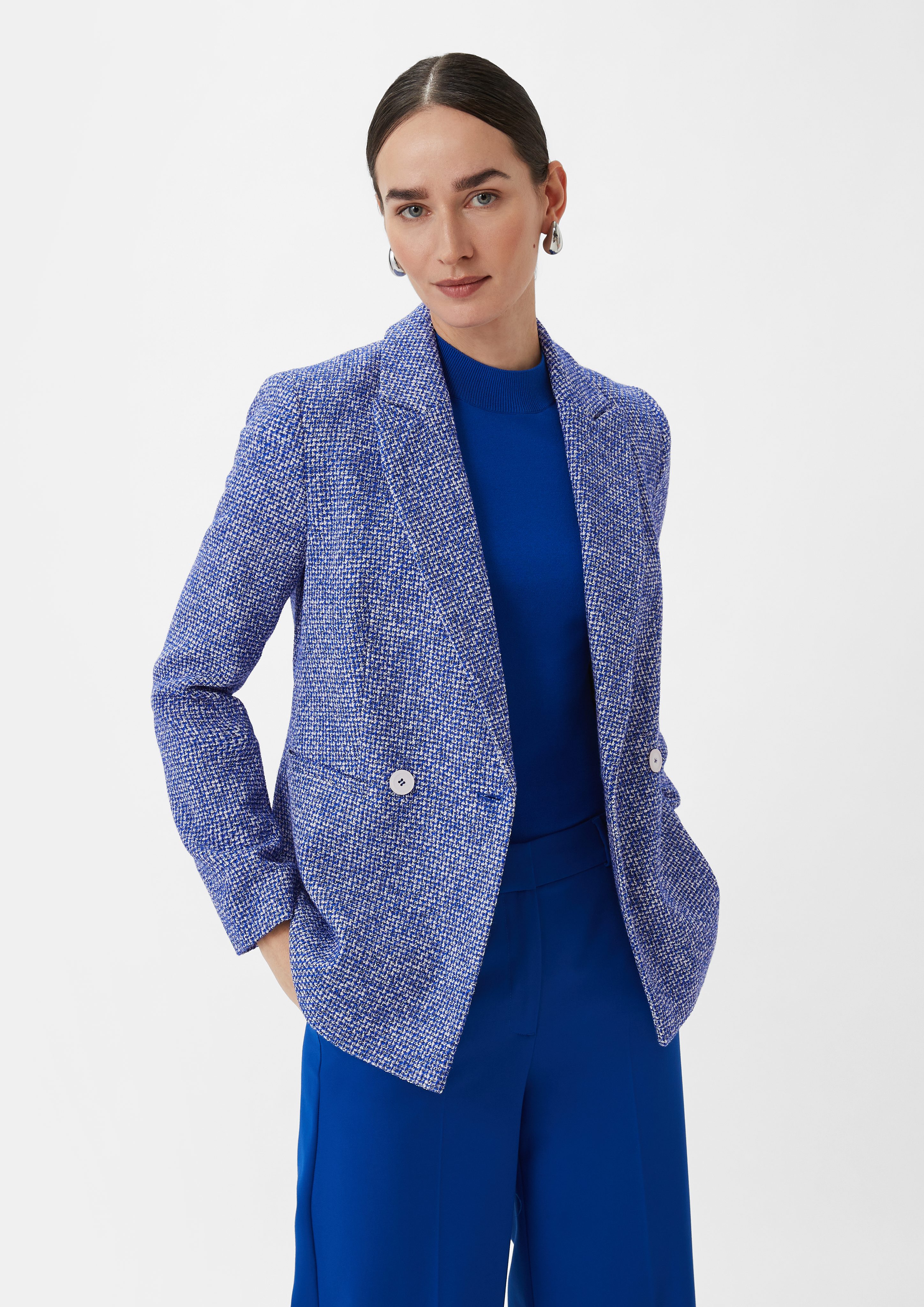 Comma Blusenblazer Taillierter Blazer aus Bouclé