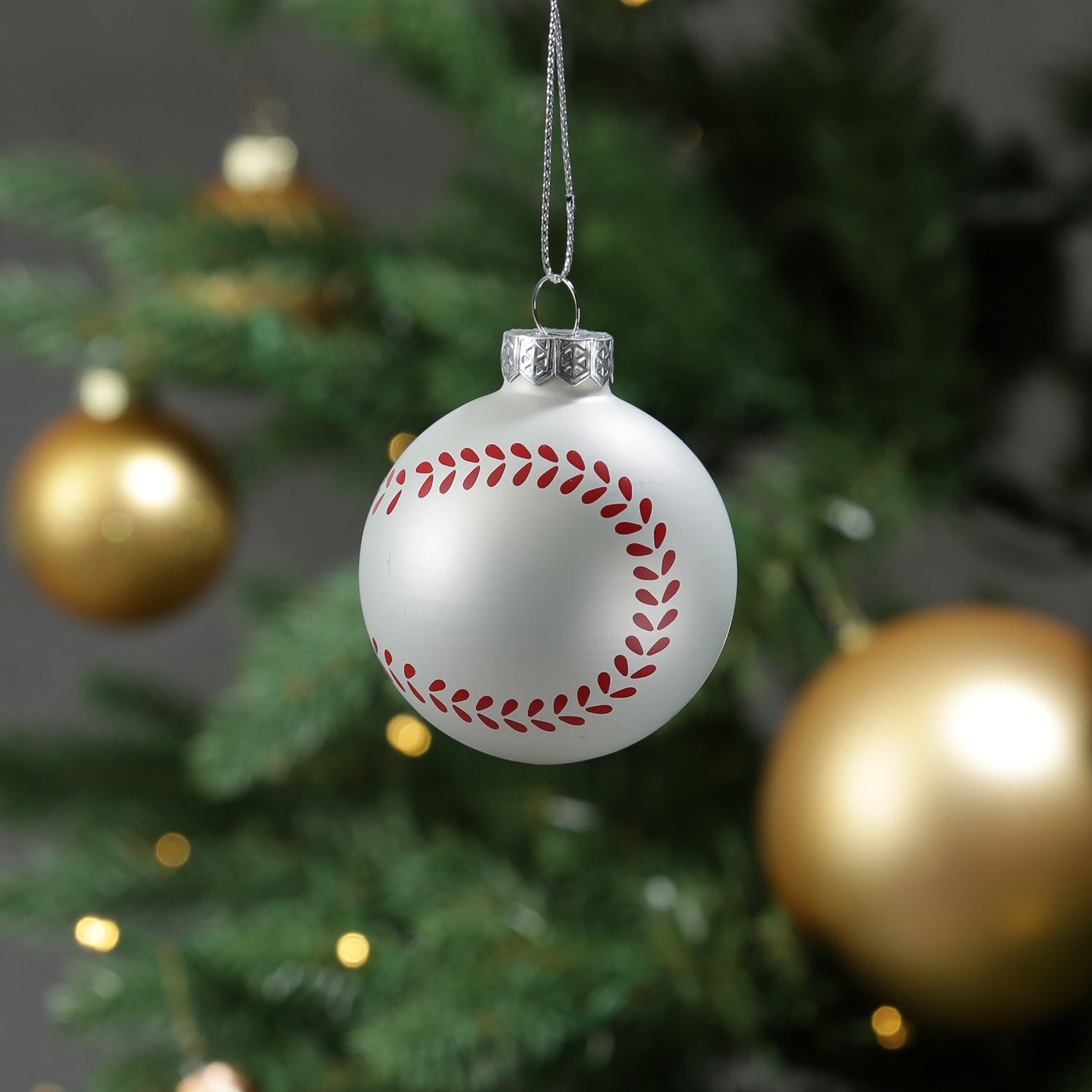 MARELIDA Christbaumschmuck Weihnachtsbaumschmuck Baseball D: 5,6cm Weihnachtskugel Sport