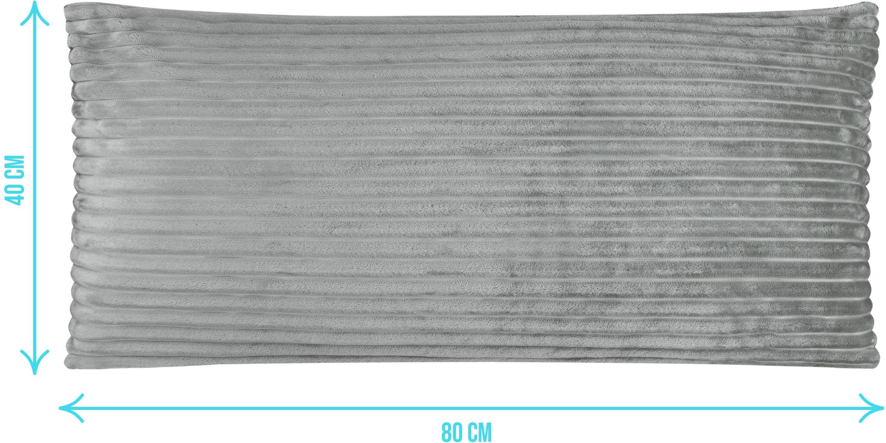 Aspero Kissenbezüge 2 Kissenbezüge aus Streifen-Flanell 40x80 cm, Kopfkissen aus hautsympathischem Material