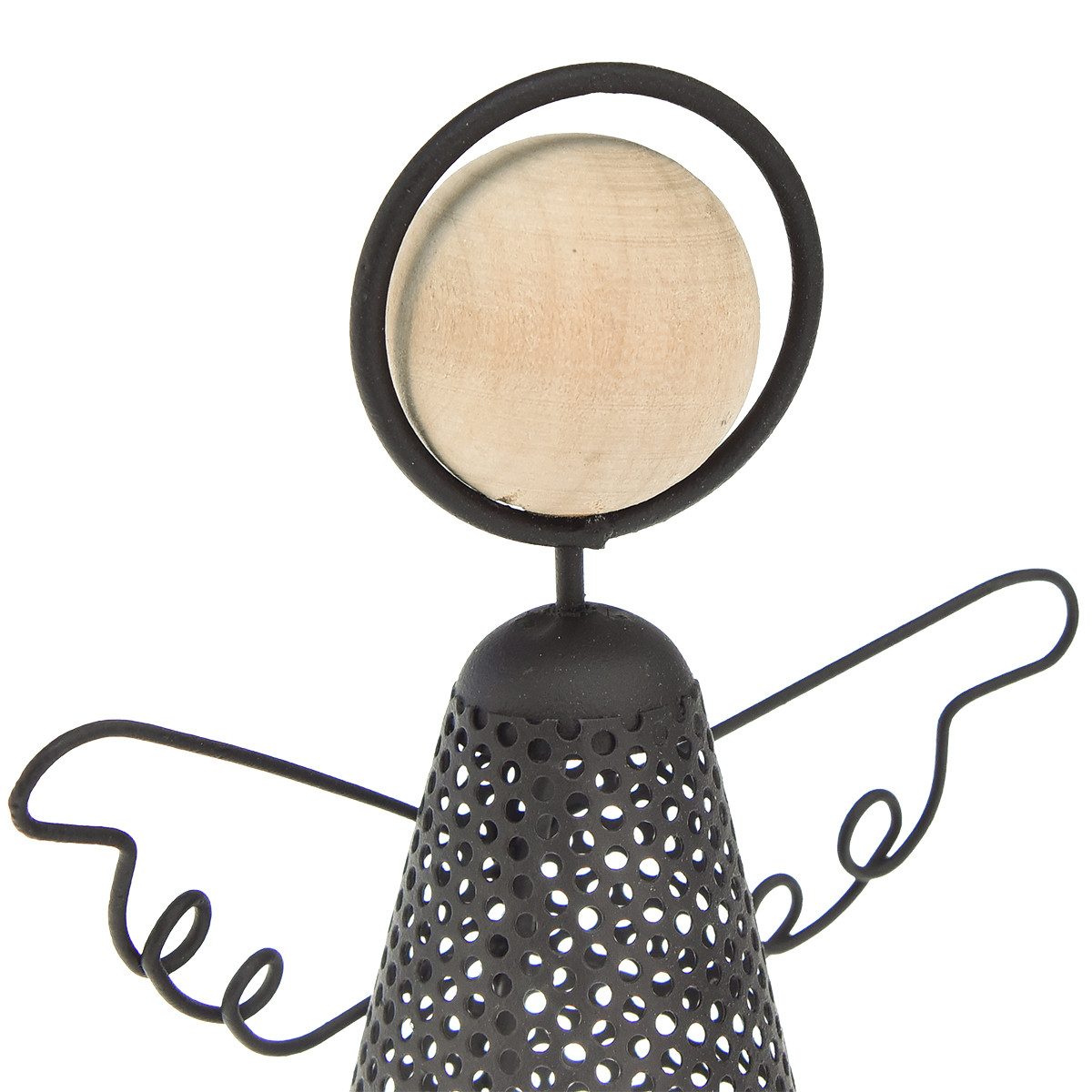 Florists Products Weihnachtsmann Elegante Metall Engel Figur Weihnachten 15,5 cm Schwarz Holz, 2 Stück