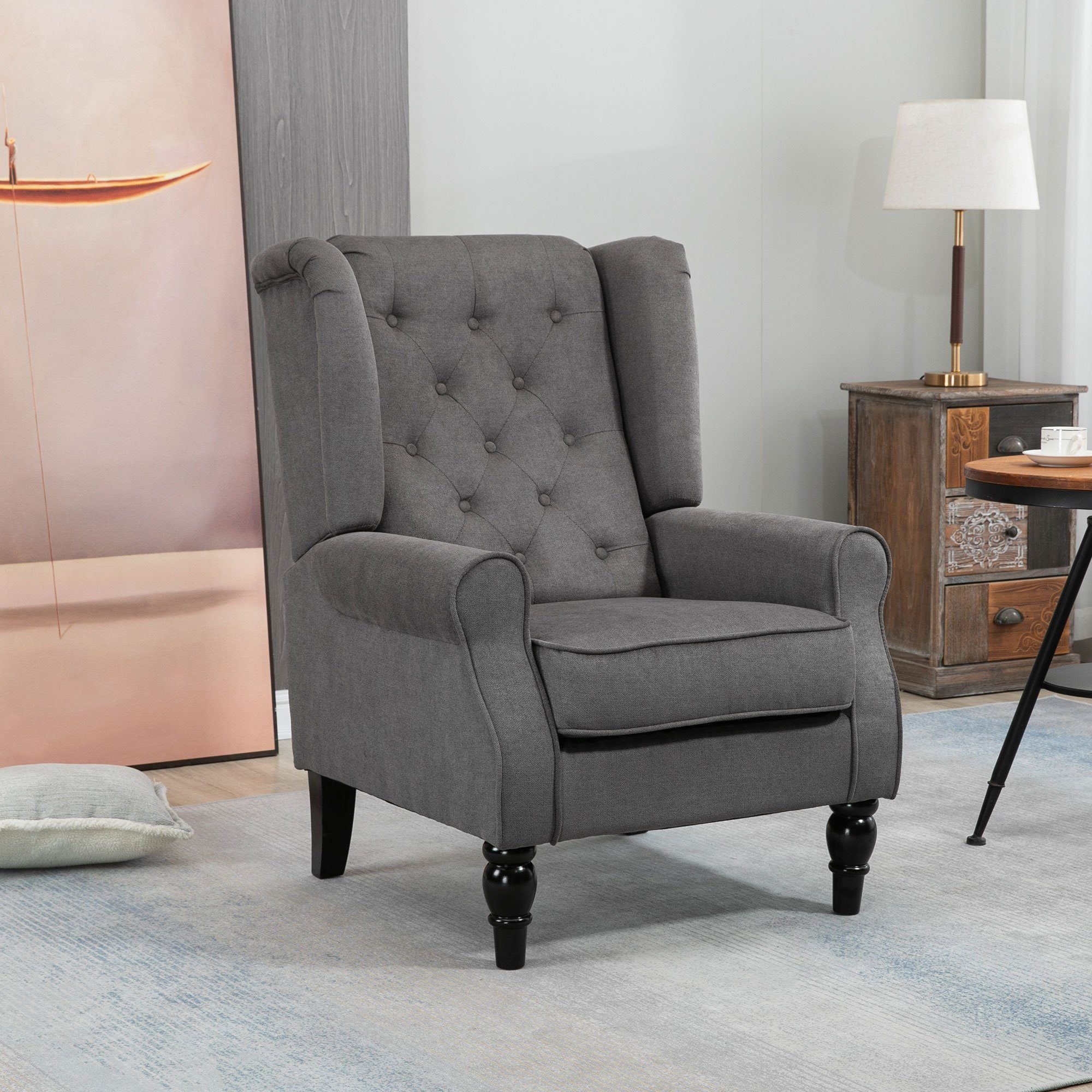 HOMCOM Sessel Einzelsessel, Akzentsessel mit Tufting günstig online kaufen