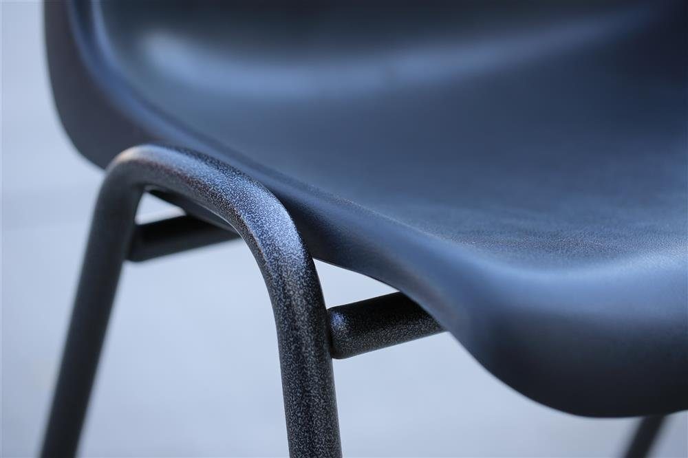 Steelboxx Stapelstuhl 50x Formschalenstuhl Premium, 450/800 x 490 x 520 mm schwarz/anthrazit (1)