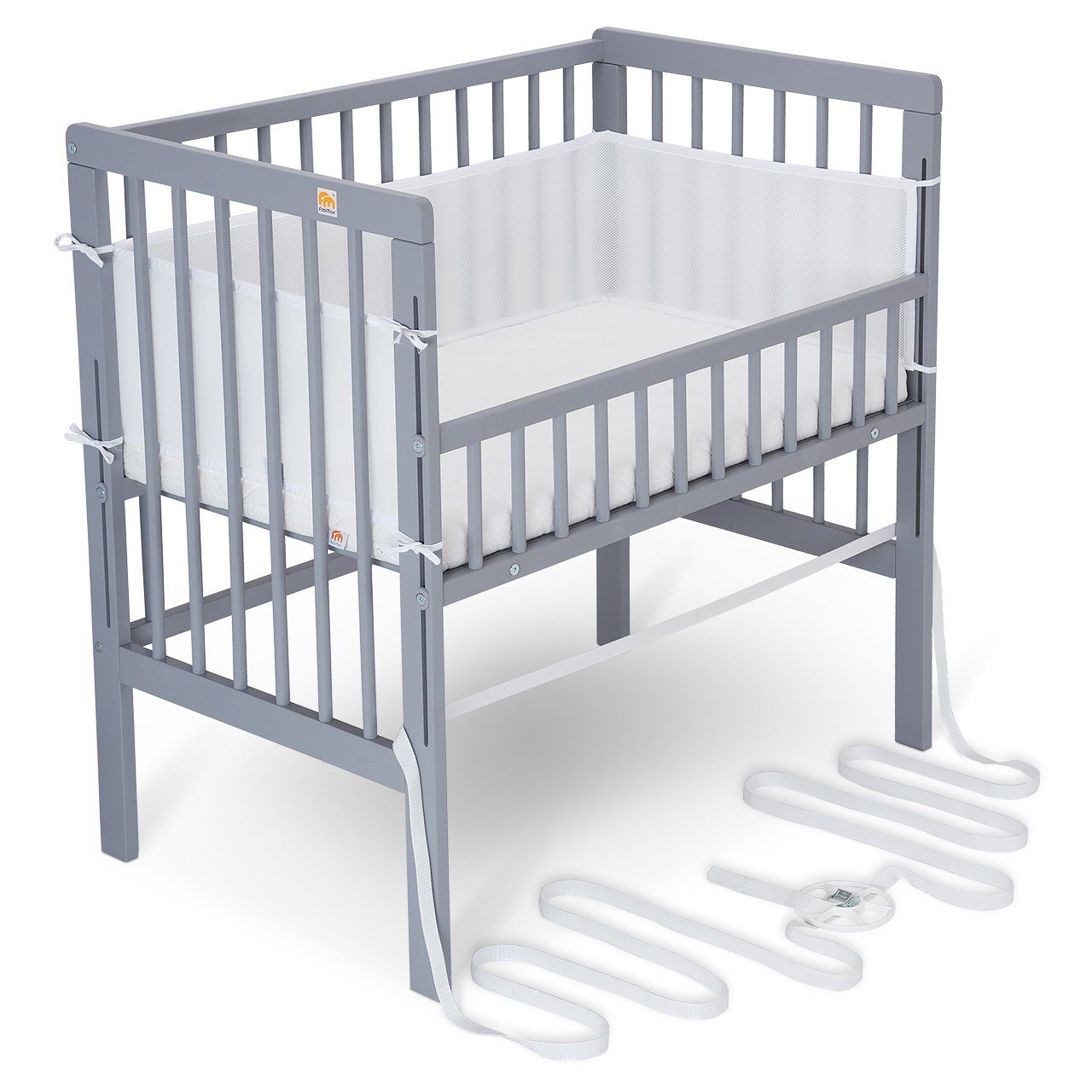 FabiMax Beistellbett Boxspring Fix grau, mit günstig online kaufen