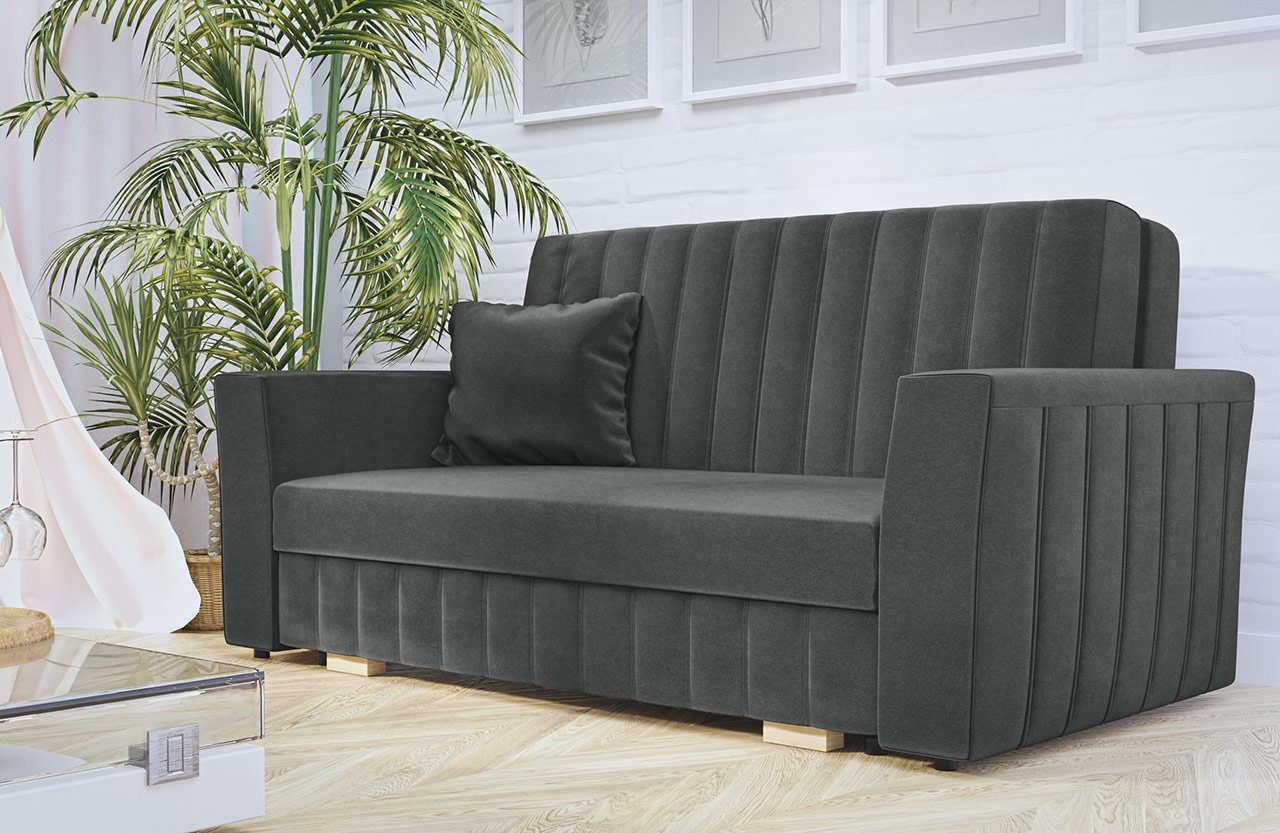 MIRJAN24 Schlafsofa Viva Glam III, mit Bettkasten und Schlaffunktion, 3 Sitzer Polstersofa inkl. Kissen, Wohnlandschaft Paros 6