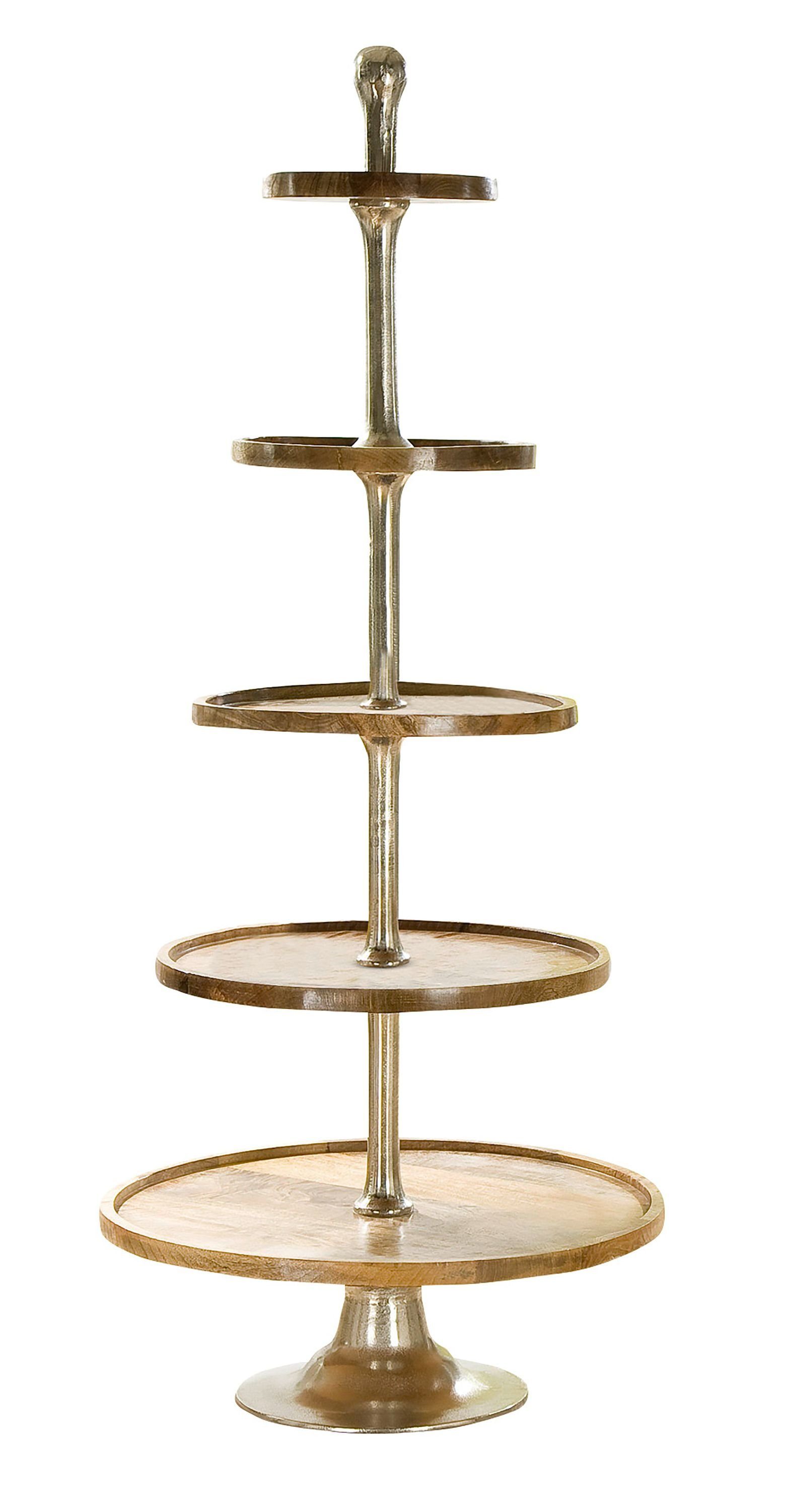 GILDE Dekoetagere GILDE Skulptur Etagere XXL - naturfarben-silber - H. 173cm x B. 73cm (1 Stück)