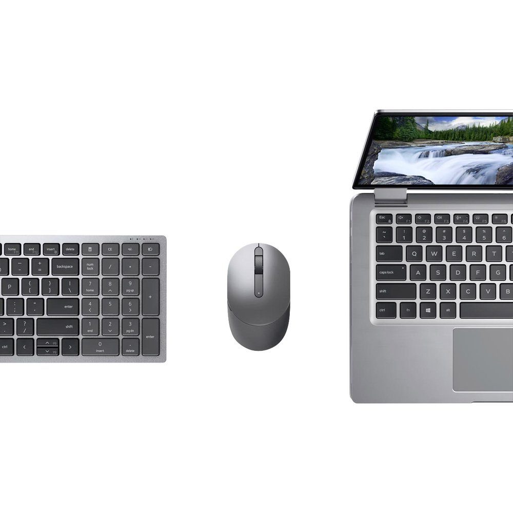 Dell Dell KM7120W Bluetooth®, WLAN Tastatur, Maus-Set Deutsch, QWERTZ Grau Tastatur- und Maus-Set