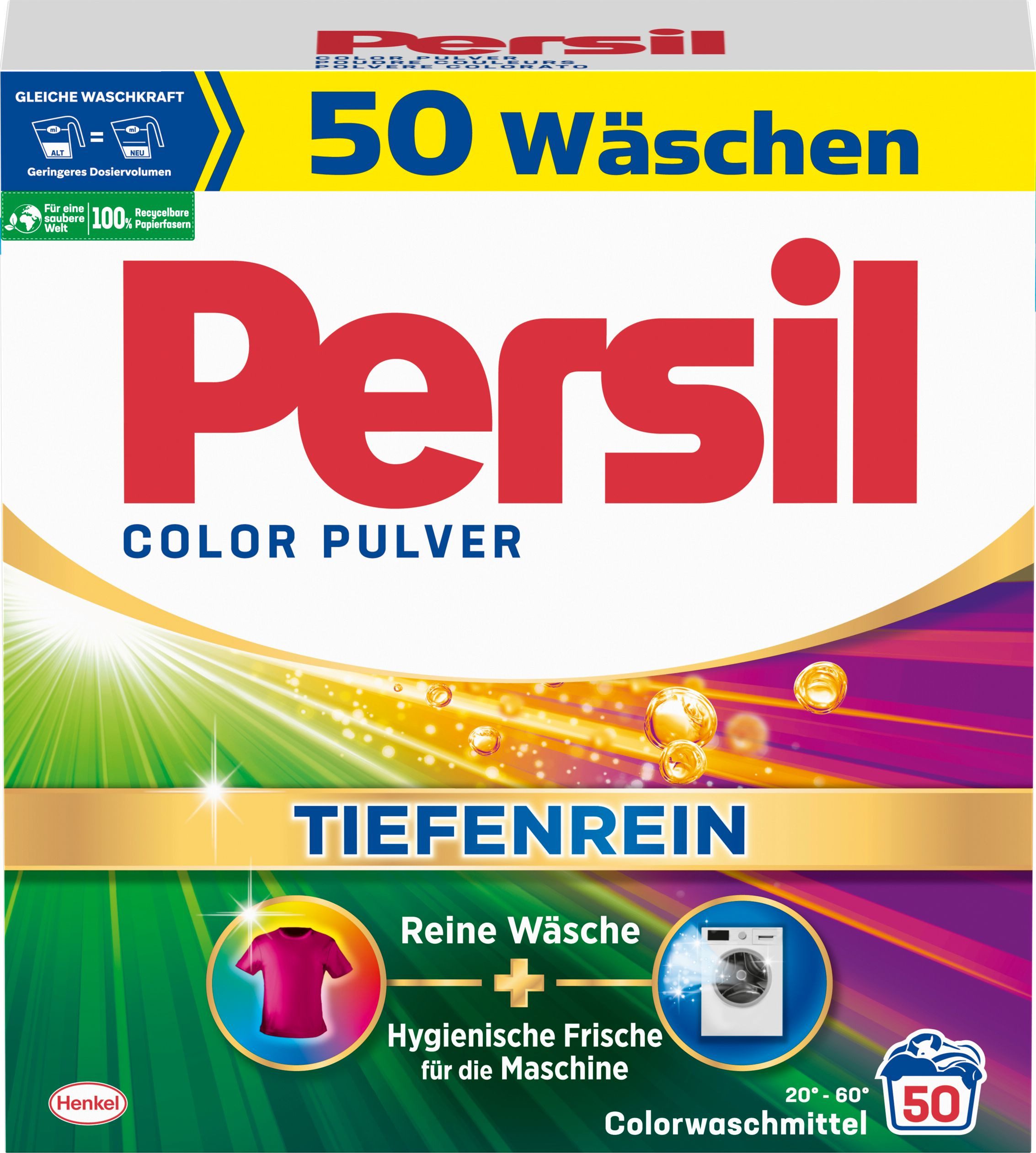 Persil Pulver 50 WL 3kg Colorwaschmittel (1-St. mit Tiefenrein Technologie)
