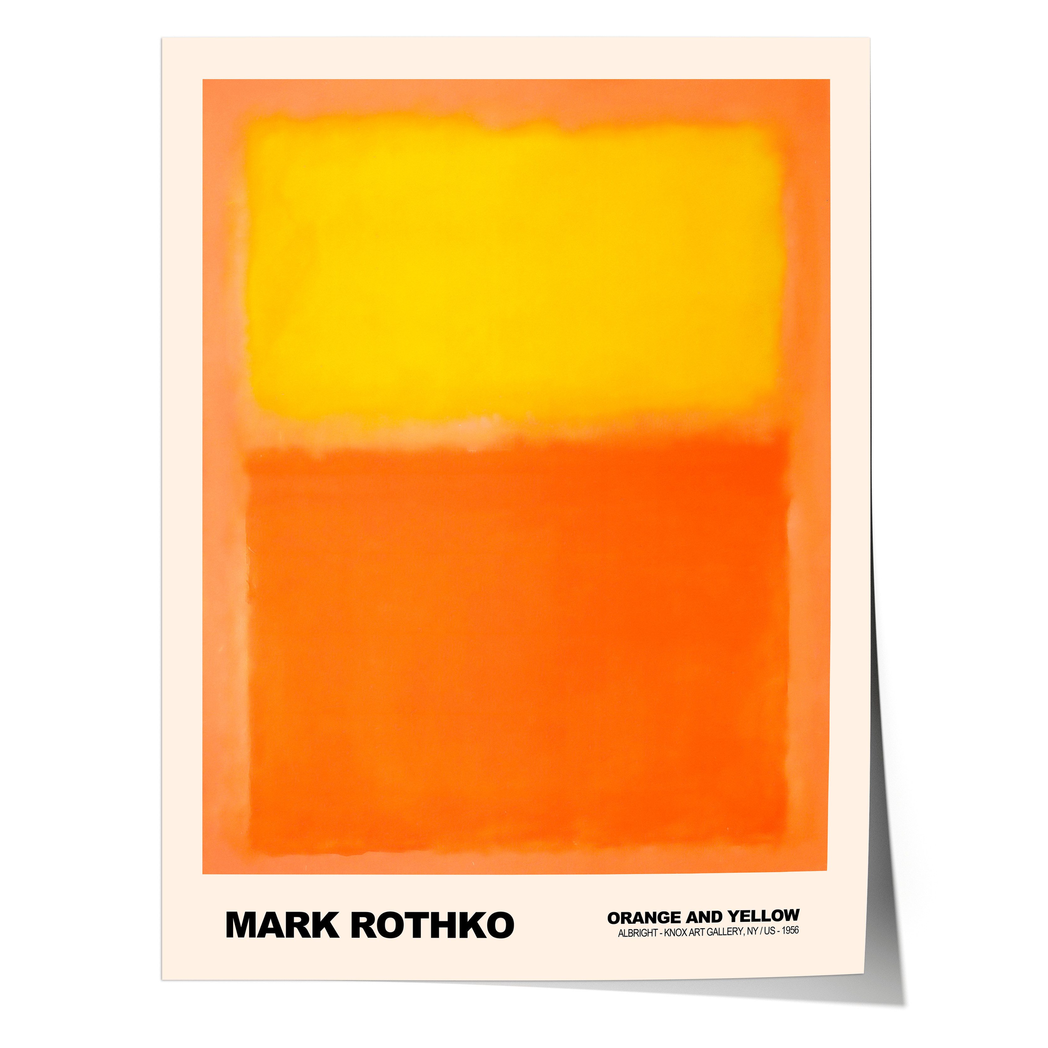 JUSTGOODMOOD Poster Mark Rothko Orange and Yellow Abstrakter Expressionismus Farbfeld Prin, (1 St)