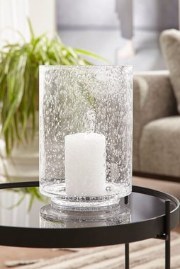 Home affaire Windlicht aus Glas, mit Lufteinschlüssen, Höhe 30 cm (1 St), für Stumpenkerzen, auch ideal als Vase