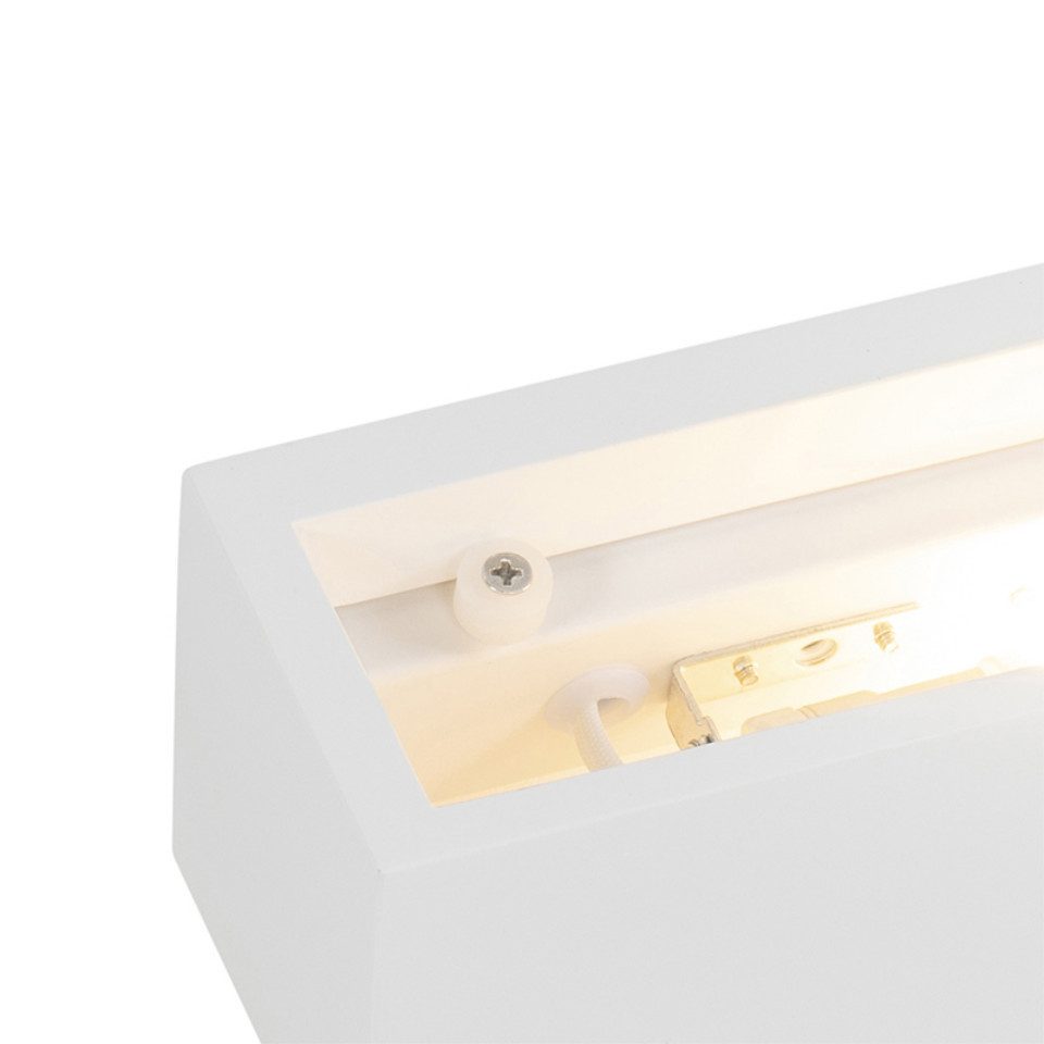 Qazqa Wandleuchte Santino_novo, ohne Leuchtmittel, Warmweiß, QAZQA Wand­leuchte, g9, Weiß, Gips, Modern