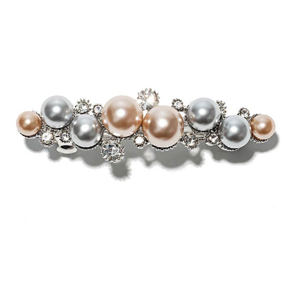 The Beauty House Haarspange Haarklammer Haarkamm Haarschmuck mit Zirkonia und Perlen, auch für Hochzeit, Party und besondere Anlässe