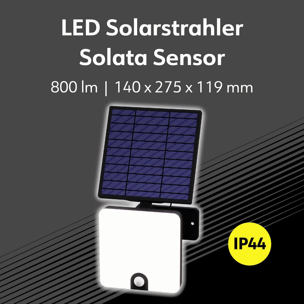 MÜLLER LICHT LED Flutlichtstrahler Müller-Licht Solata 21600068 LED-Außenstrahler, Solar-Außenwandleuchte