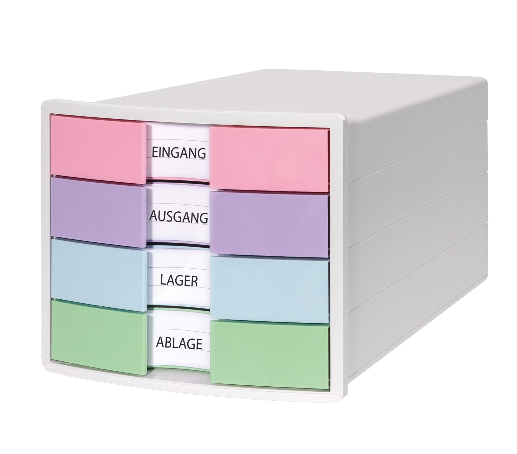 HAN Schubladenbox Schubladenbox IMPULS, DIN A4/C4, 4 geschlossene Schubladen, weiß/paste