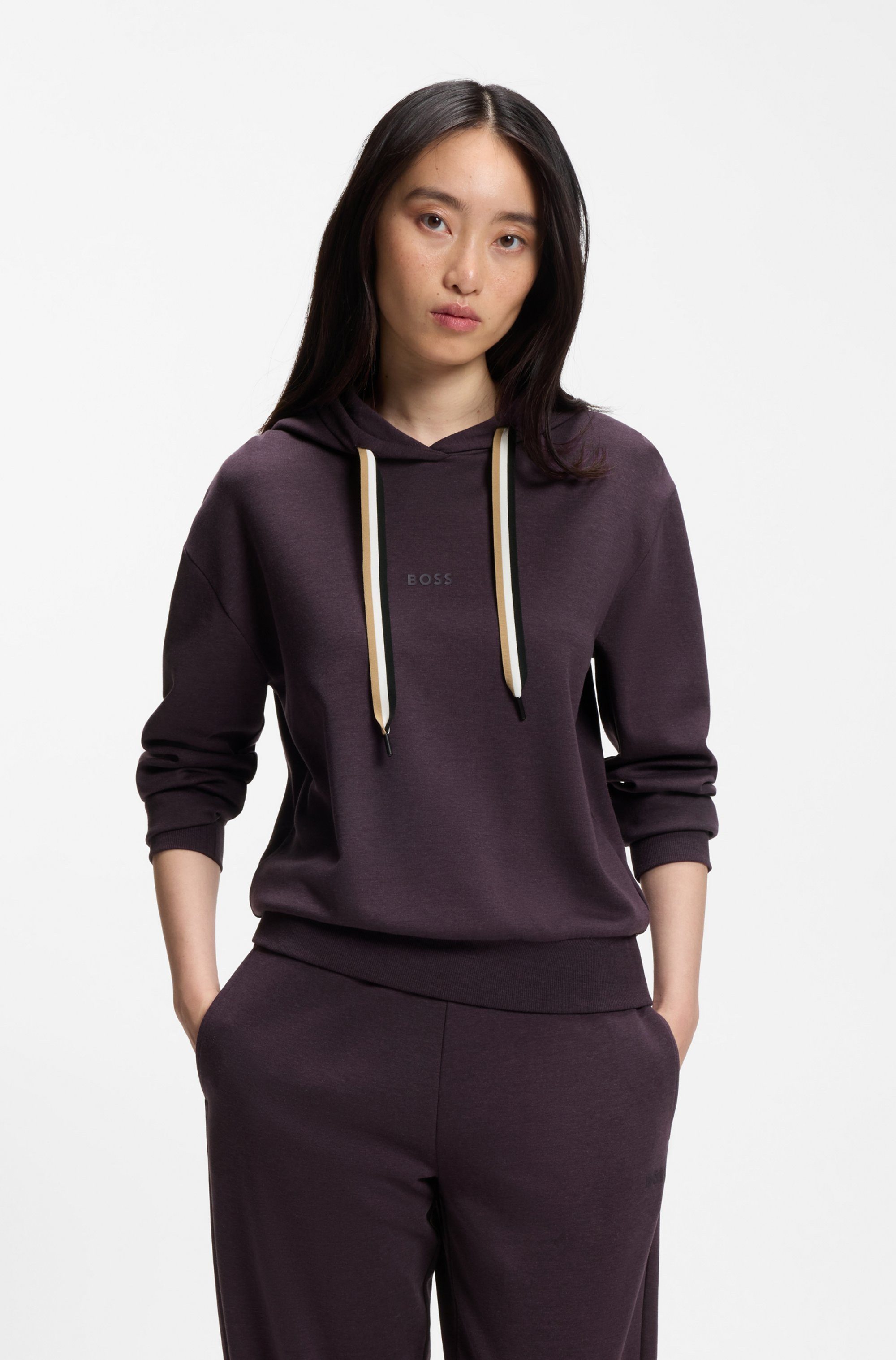 BOSS Hoodie CP Stripe Hoodie mit kontrastfarbener Kordel