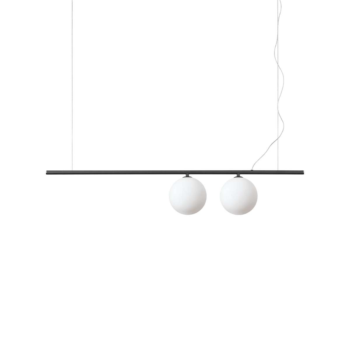 Ideal Lux Pendelleuchte Ideal Lux Perline SP2 Pendelleuchte, L: 100,5 cm, Schwarz, 2-flammig, LED wechselbar, Hängeleuchte