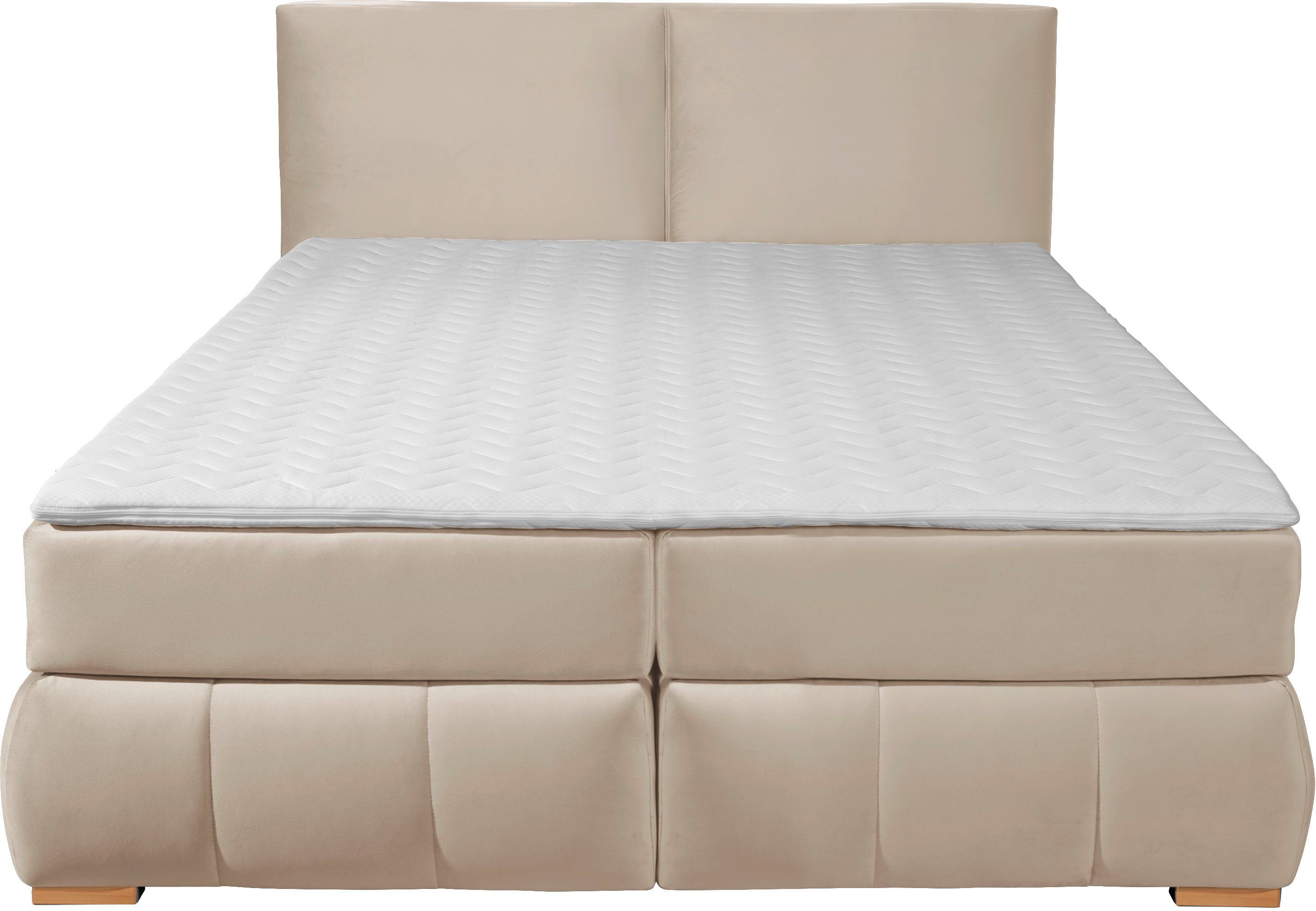 Home affaire Boxspringbett Wehma, inkl. Topper in 3 verschiedenen Matratzen, auch in Samtstoff