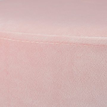 relaxdays Sitzhocker Samthocker mit Metallbeinen rosa