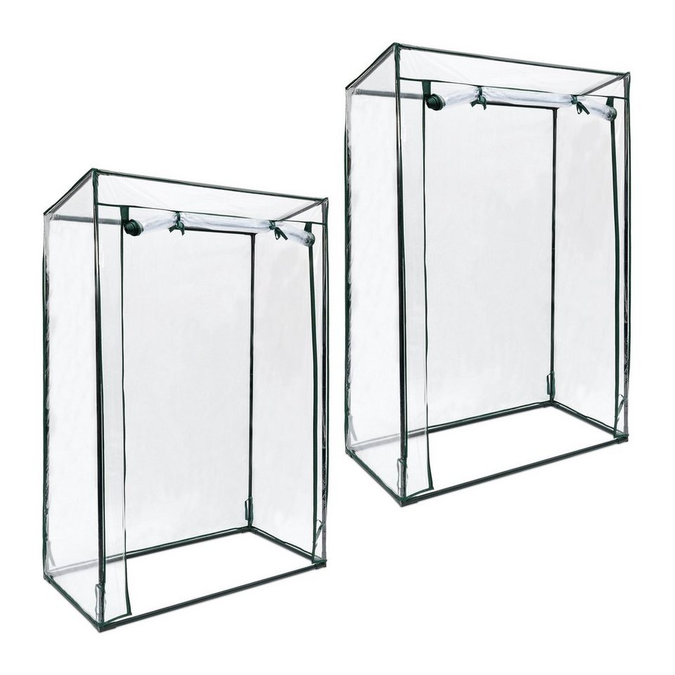 relaxdays Gewächshaus »2x Tomatengewächshaus mit Schrägdach PVC«, 2er Set